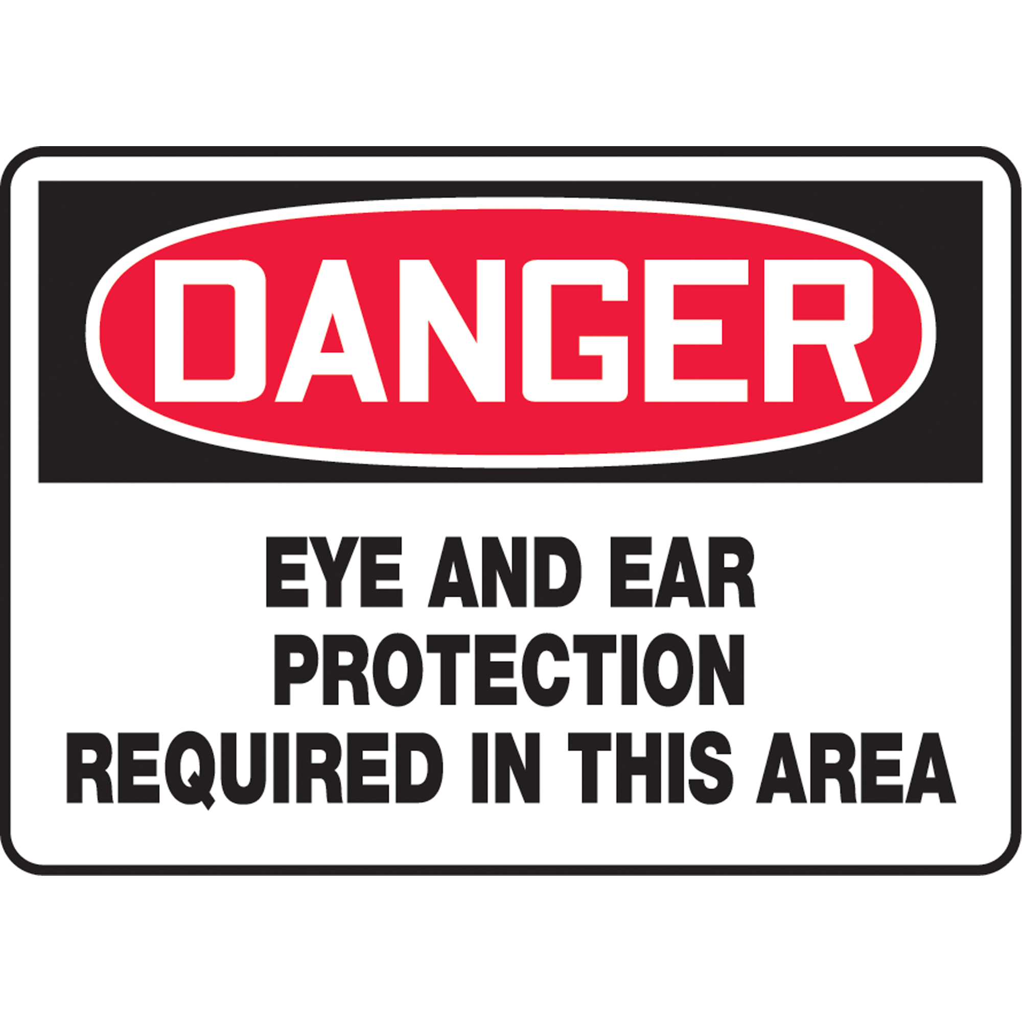 Enseigne « Eye & Ear Protection Required », 10" x 14", Aluminium, Anglais