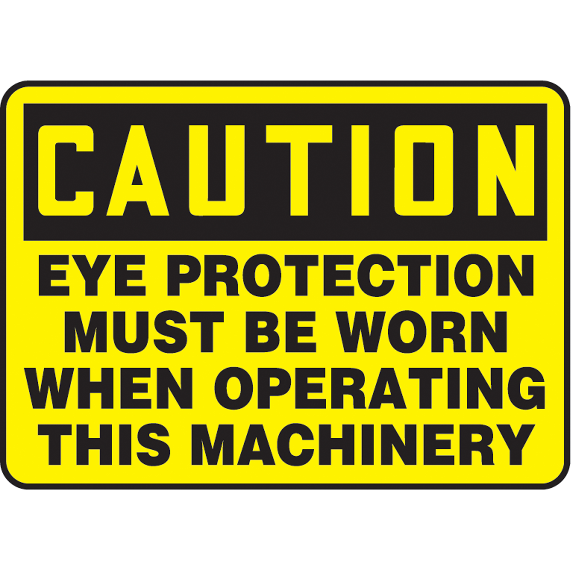 Enseigne « Eye Protection Must Be Worn », 10" x 14", Plastique, Anglais