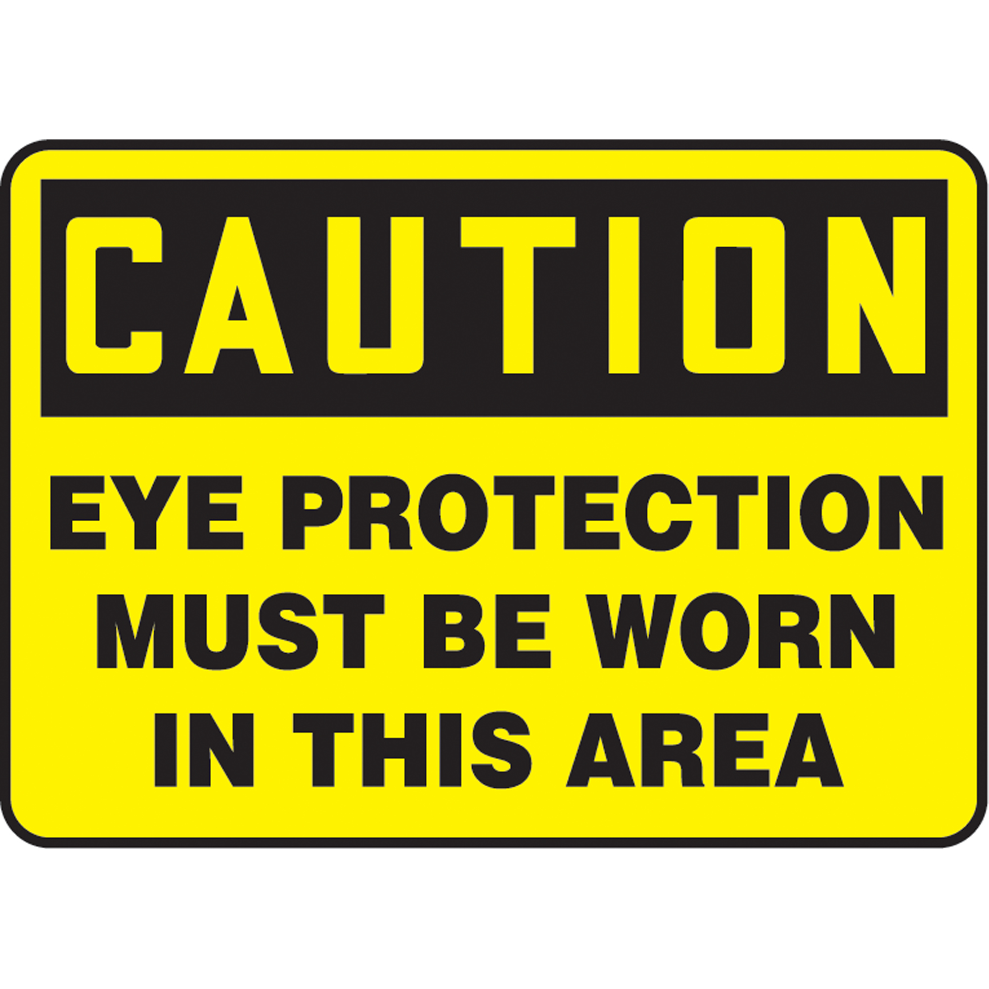 Enseigne « Eye Protection Must Be Worn », 10" x 14", Vinyle, Anglais