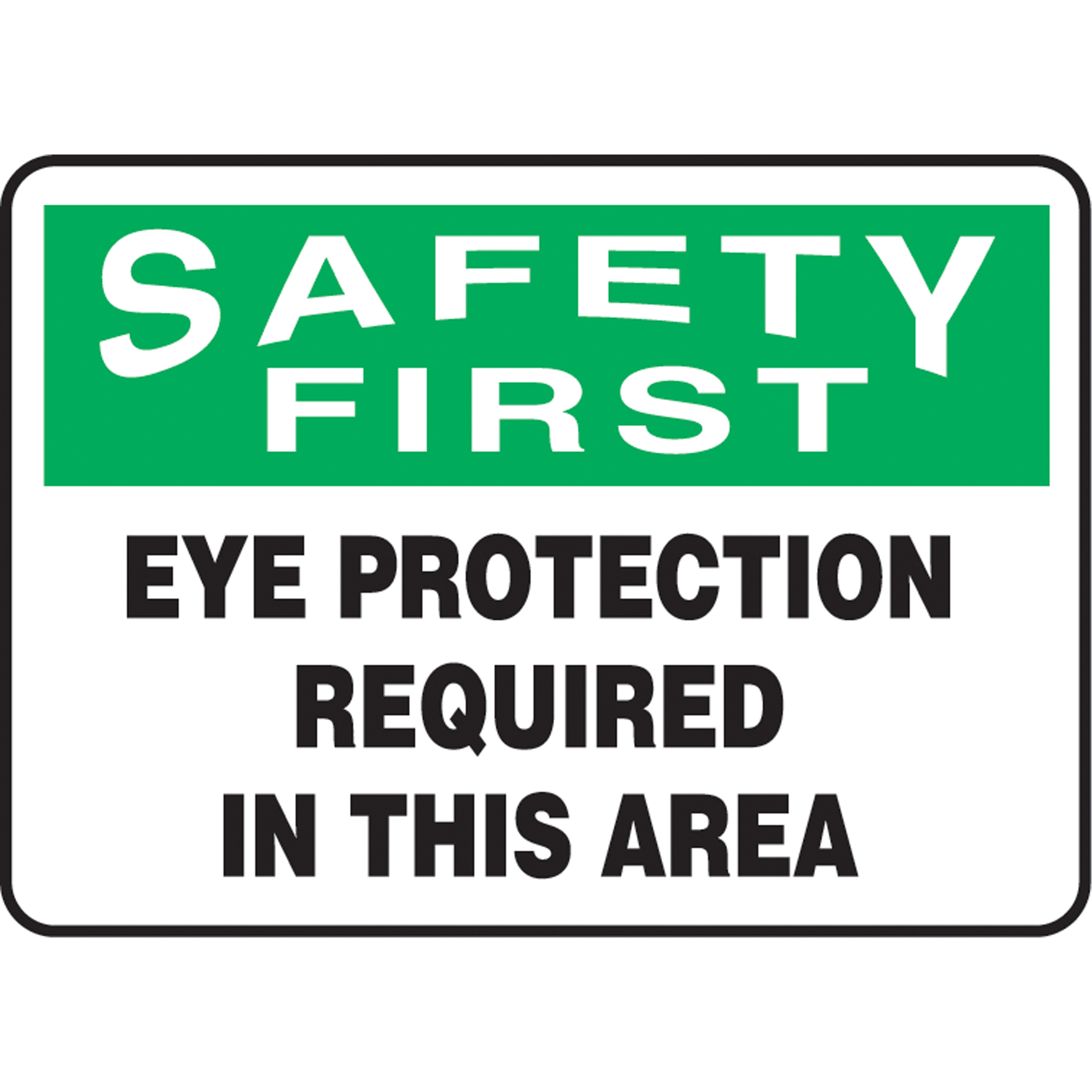 Enseigne « Eye Protection Required », 10" x 14", Aluminium, Anglais