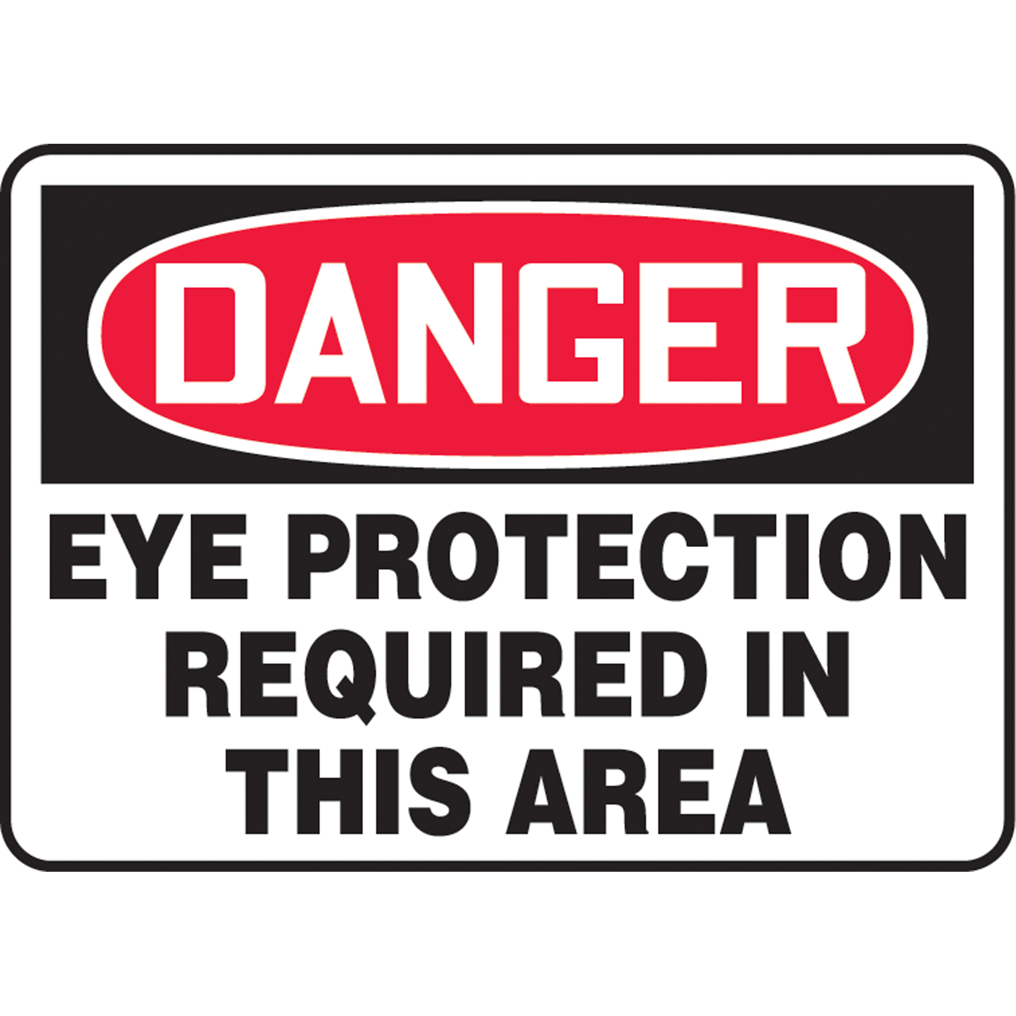 Enseigne « Eye Protection Required », 10" x 14", Aluminium, Anglais