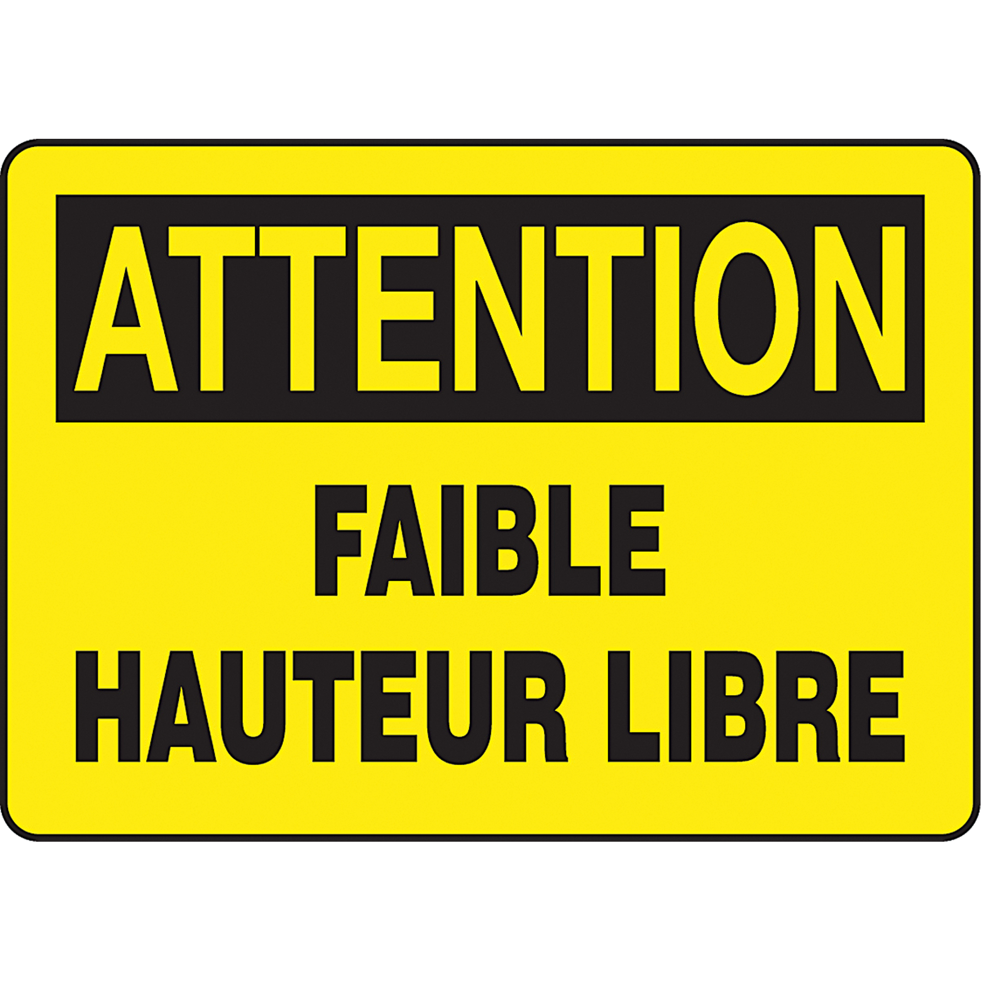 Enseigne « Faible hauteur libre », 10" x 14", Plastique, Français