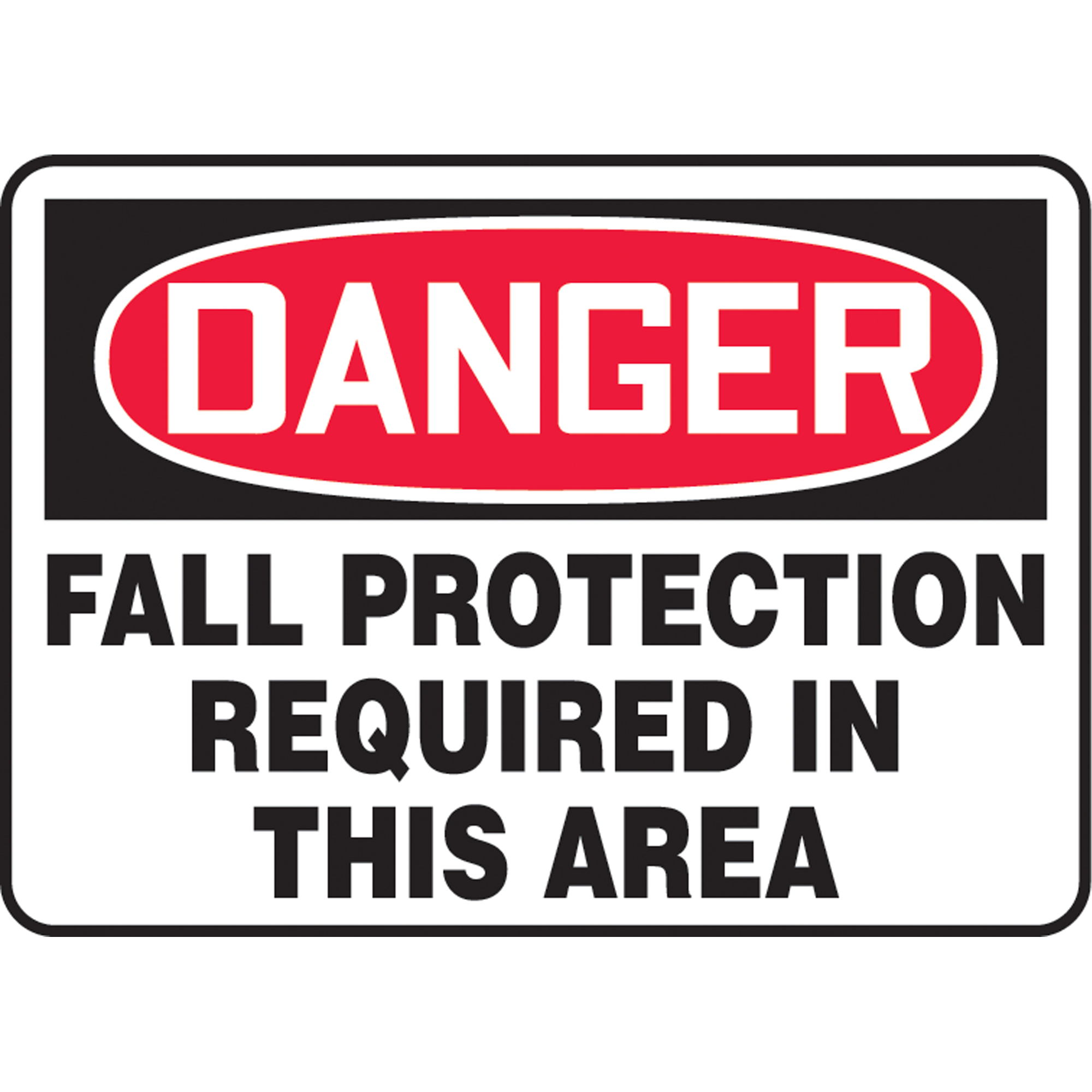 Enseigne « Fall Protection Required », 10" x 14", Aluminium, Anglais