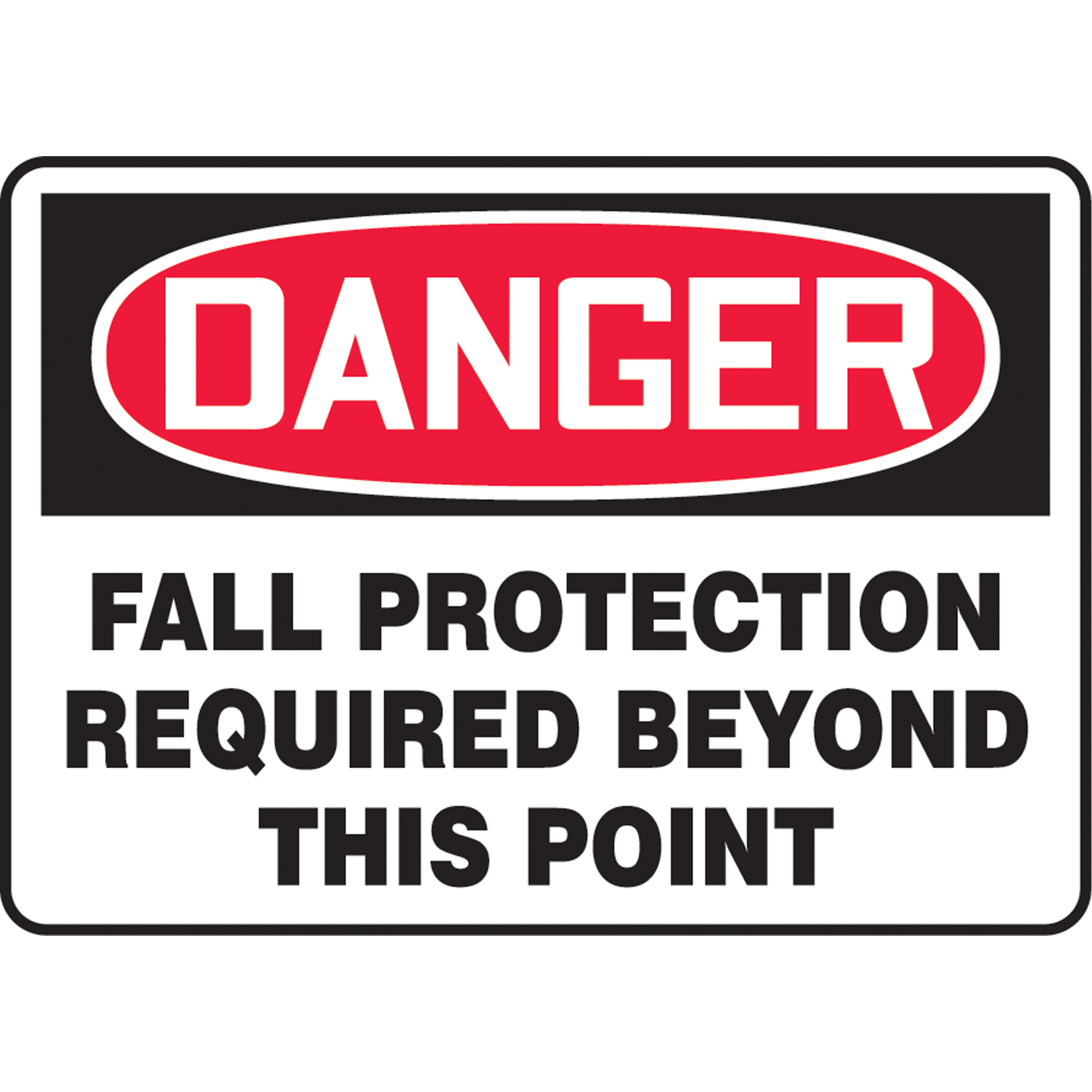 Enseigne « Fall Protection Required », 10" x 14", Plastique, Anglais