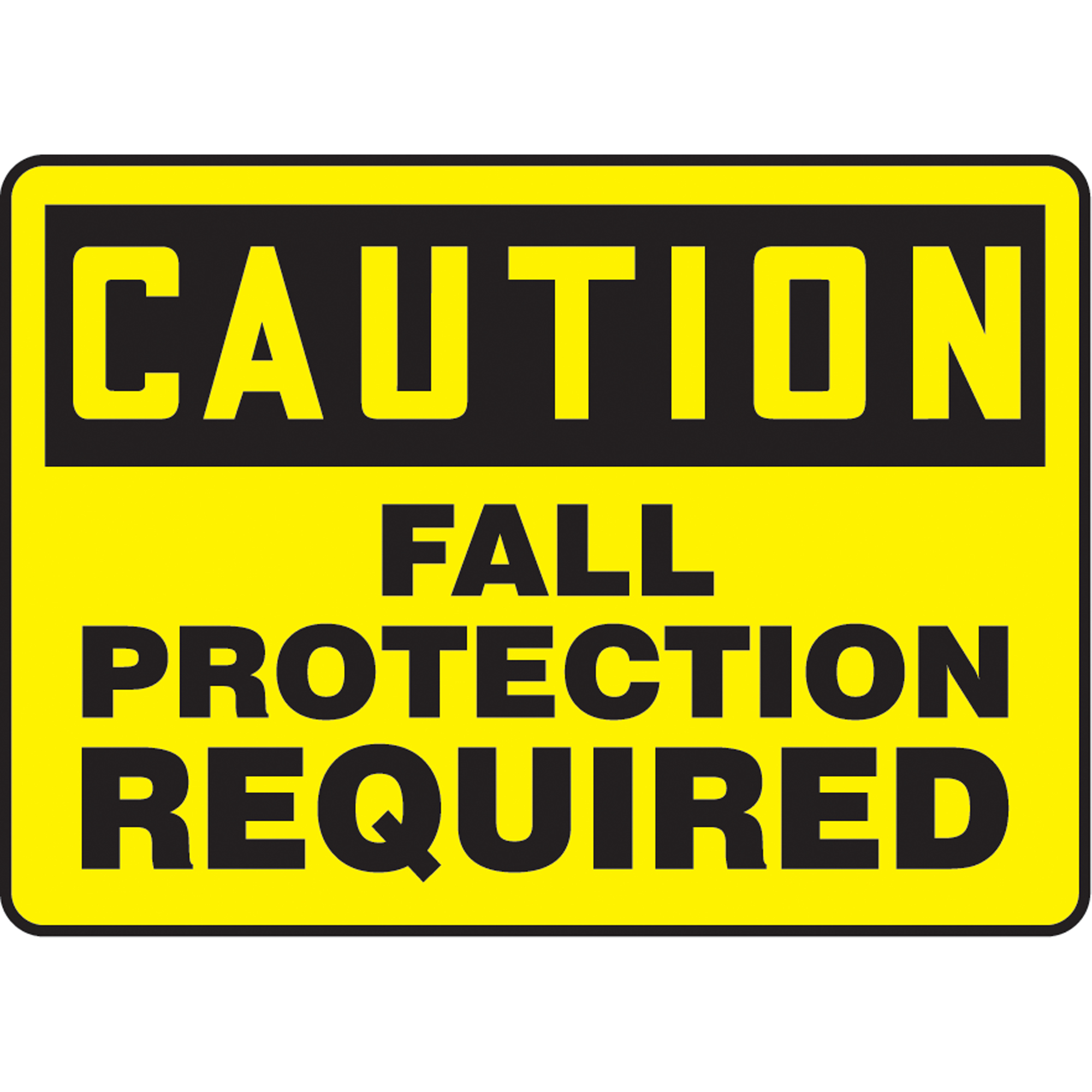 Enseigne « Fall Protection Required », 10" x 14", Aluminium, Anglais