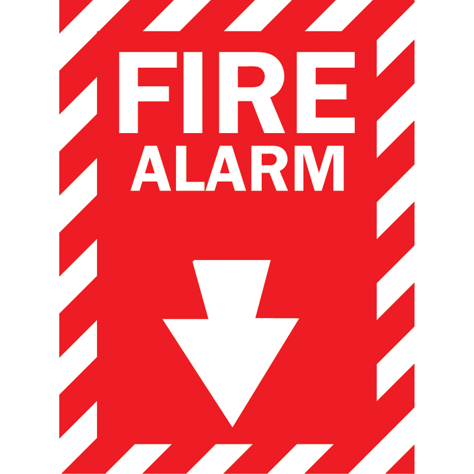 Enseigne « Fire Alarm », 14" x 10", Aluminium, Anglais avec pictogramme