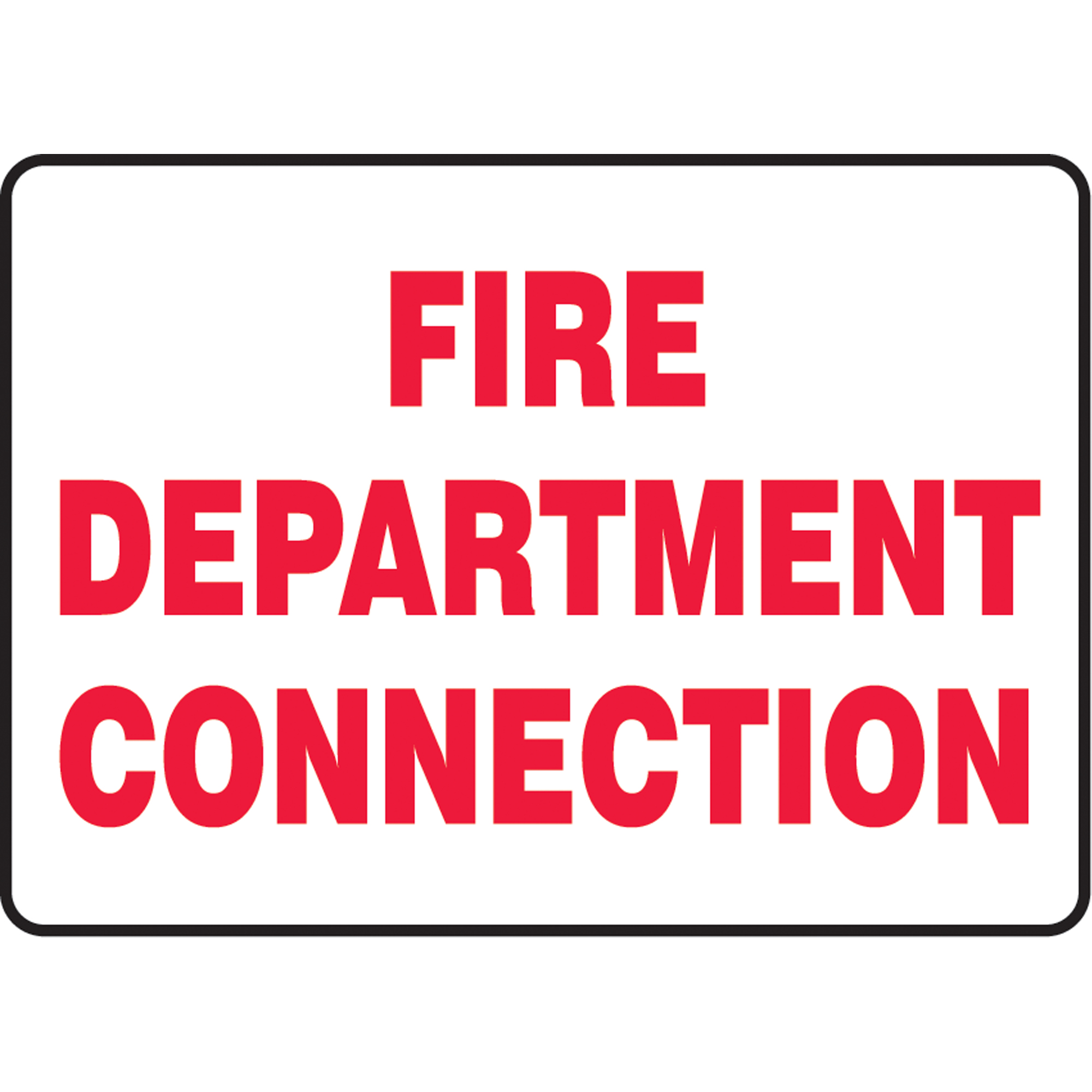 Enseigne « Fire Department Connection », 10" x 14", Aluminium, Anglais
