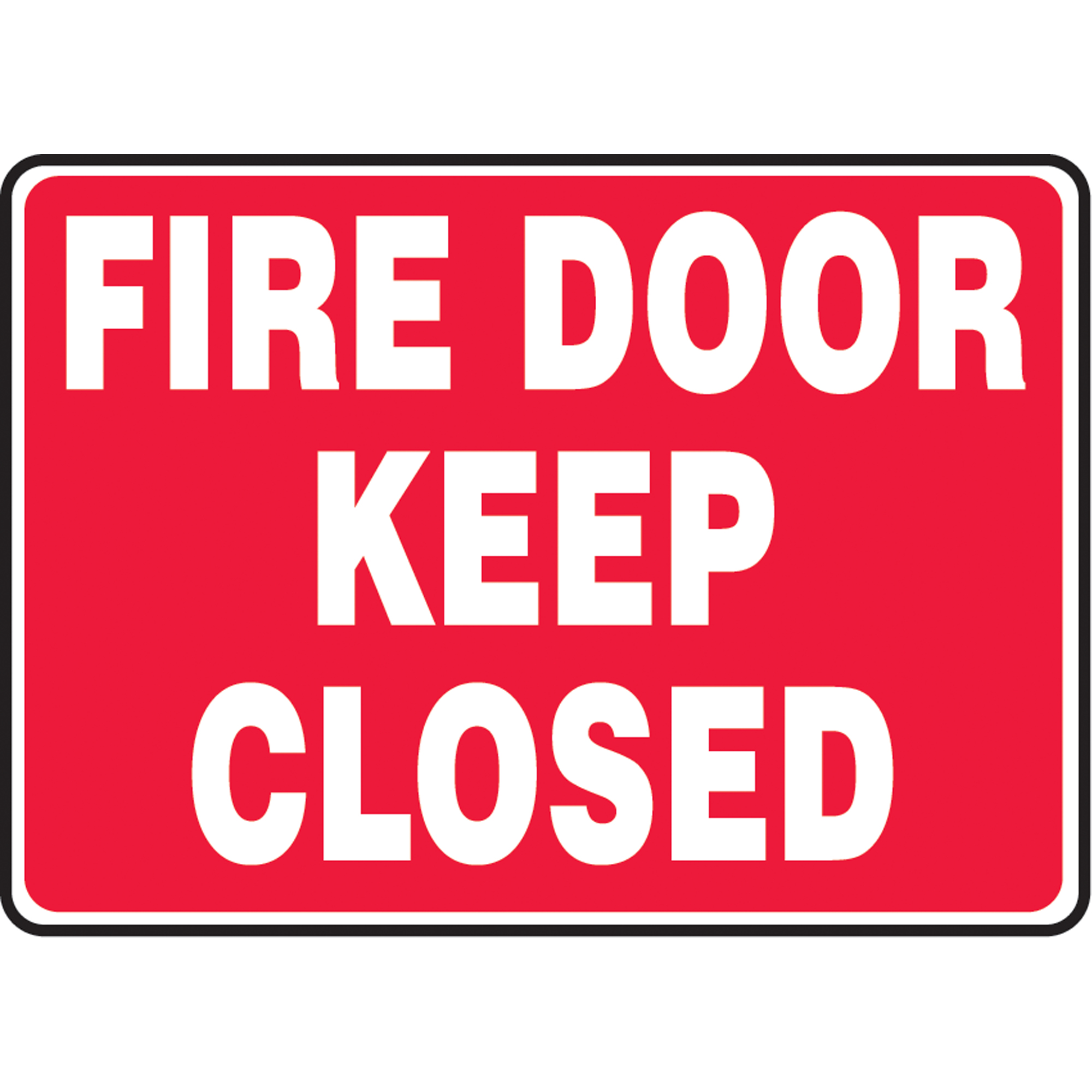 Enseigne « Fire Door », 10" x 14", Plastique, Anglais