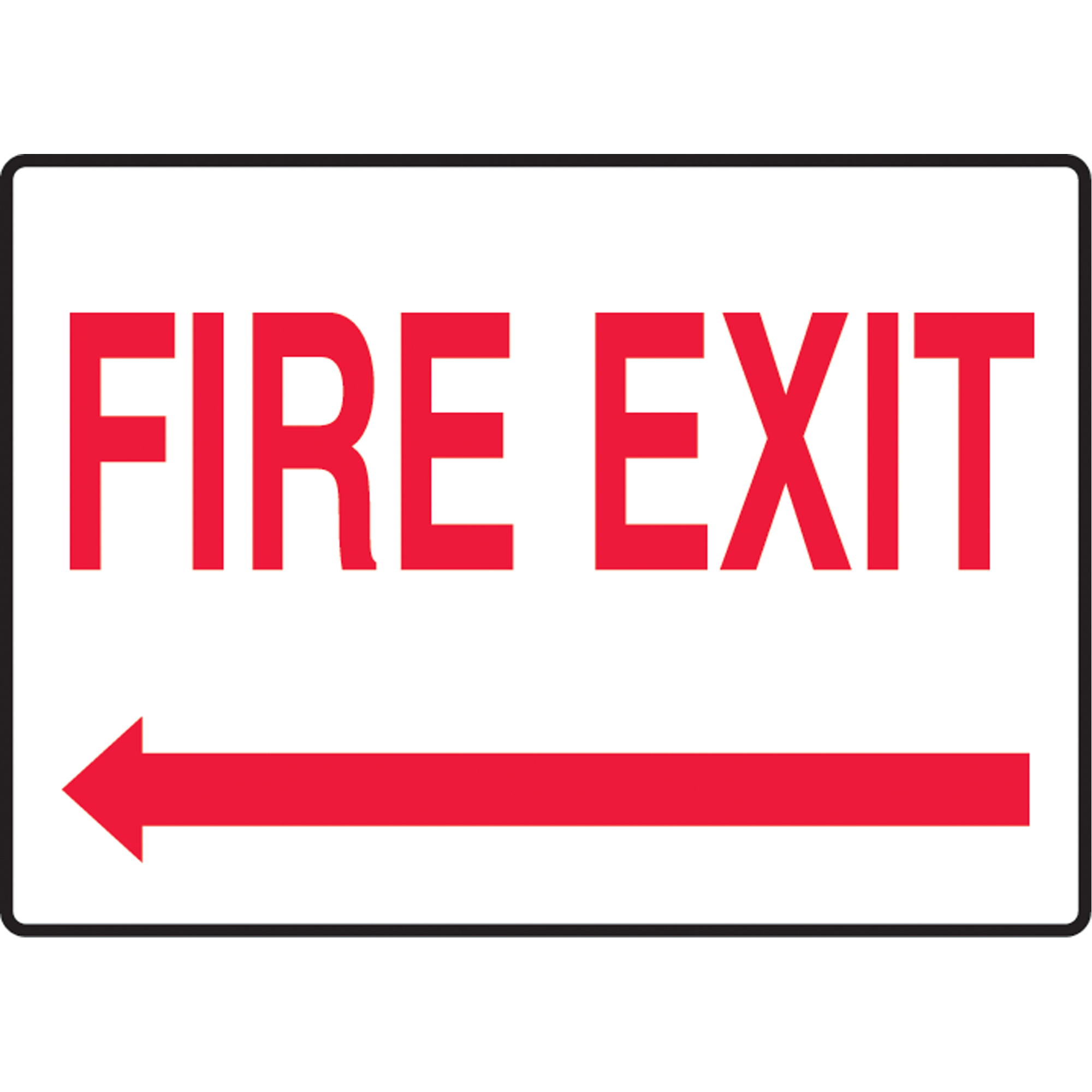Enseigne « Fire Exit », 10" x 14", Vinyle, Anglais avec pictogramme