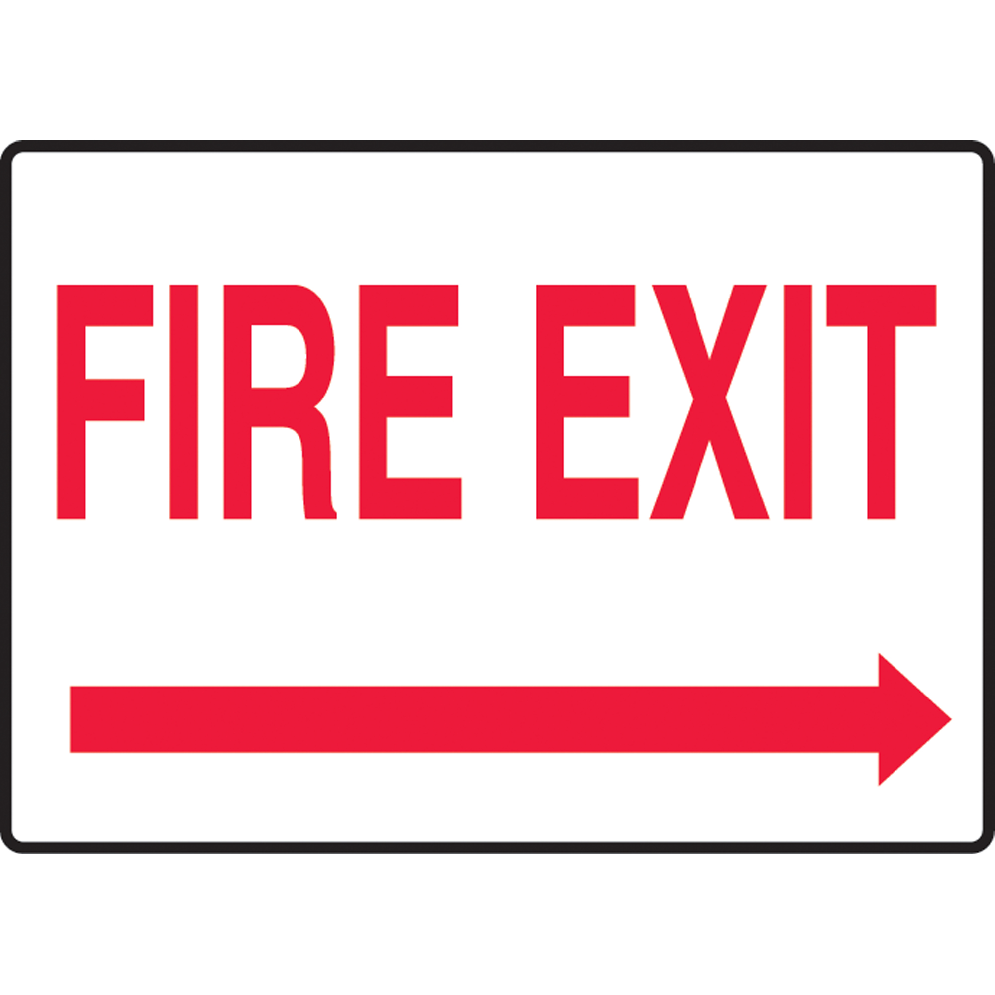 Enseigne « Fire Exit », 10" x 14", Plastique, Anglais avec pictogramme