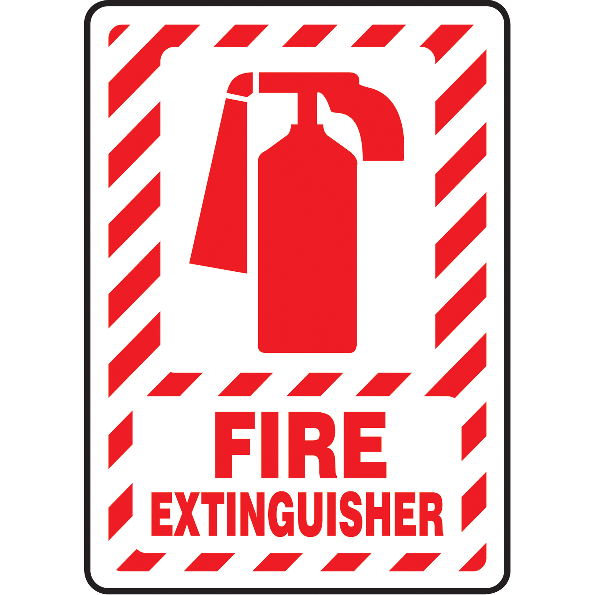 Enseigne « Fire Extinguisher », 10" x 7", Aluminium, Anglais avec pictogramme