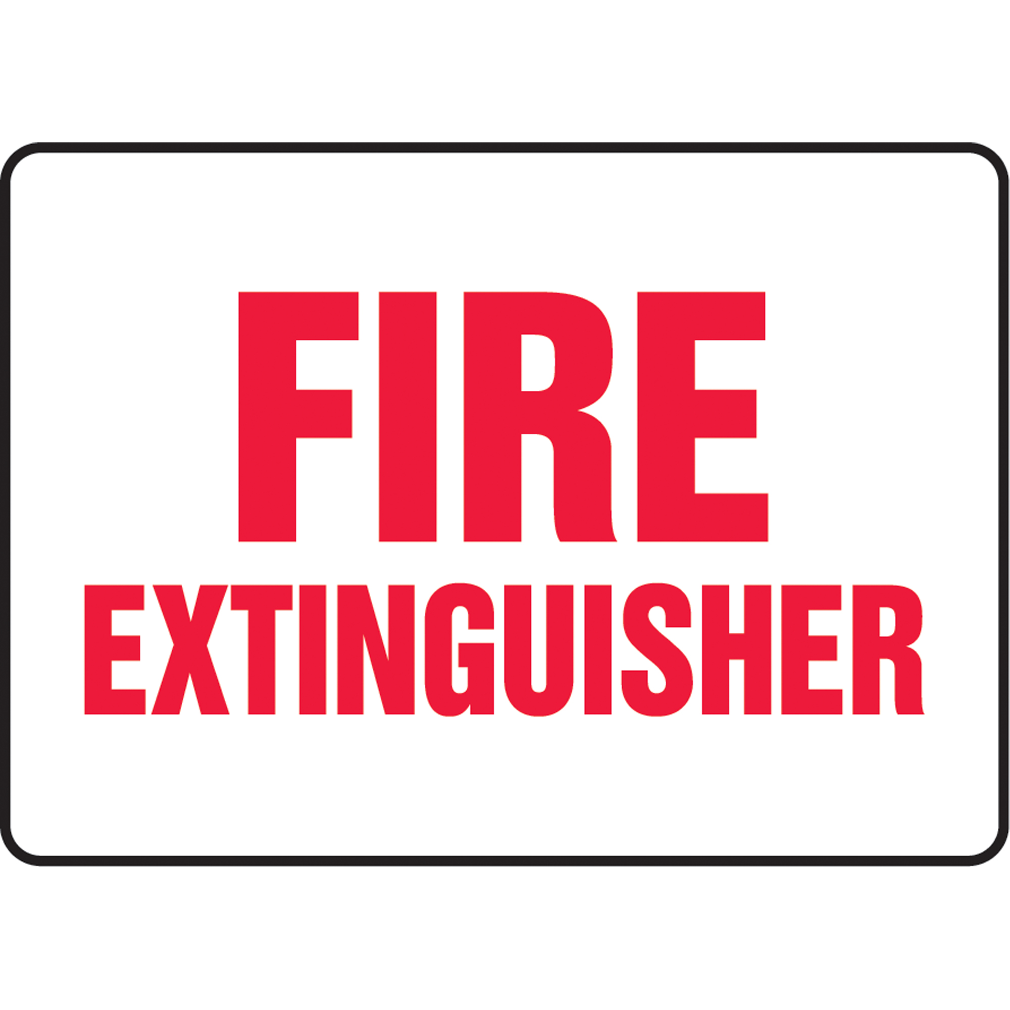 Enseigne « Fire Extinguisher », 7" x 10", Vinyle, Anglais