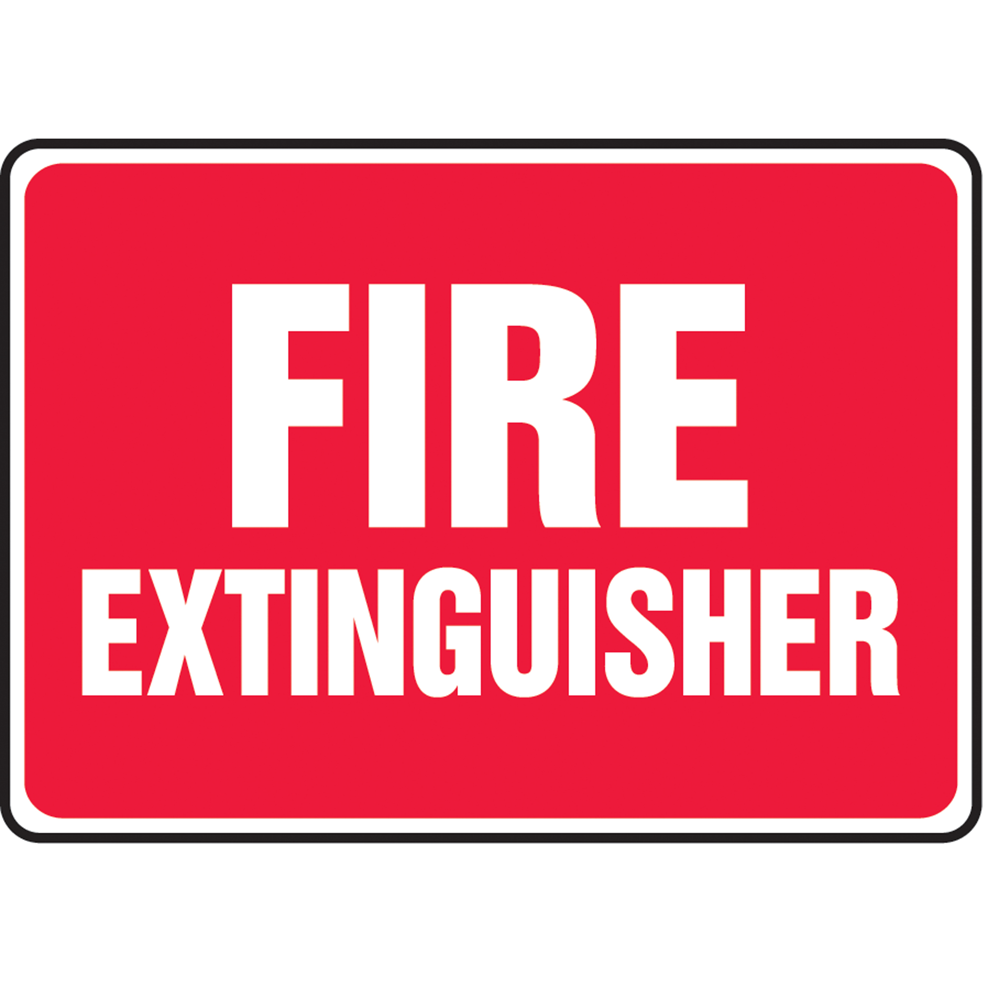 Enseigne « Fire Extinguisher », 7" x 10", Vinyle, Anglais