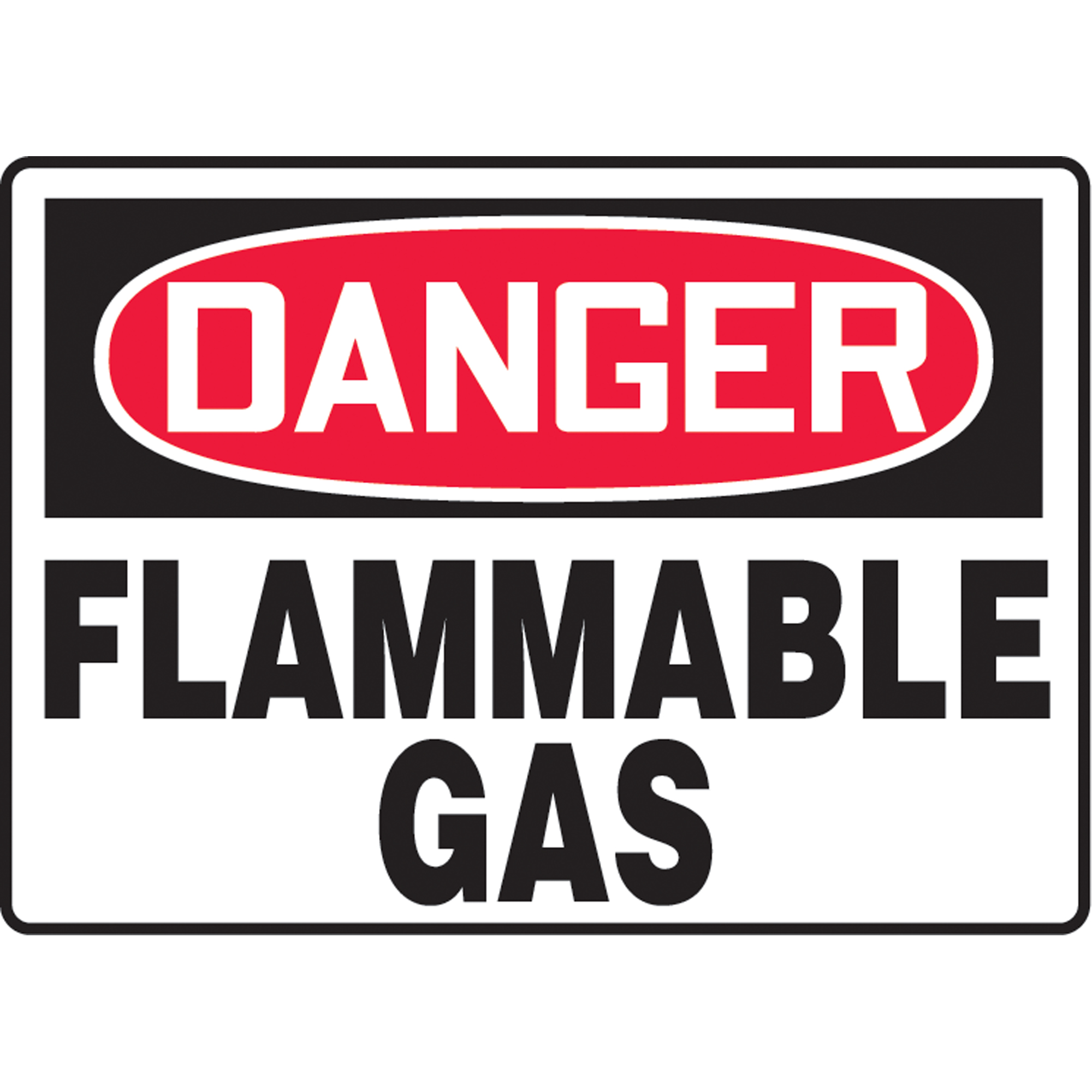 Enseigne « Flammable Gas », 10" x 14", Vinyle, Anglais