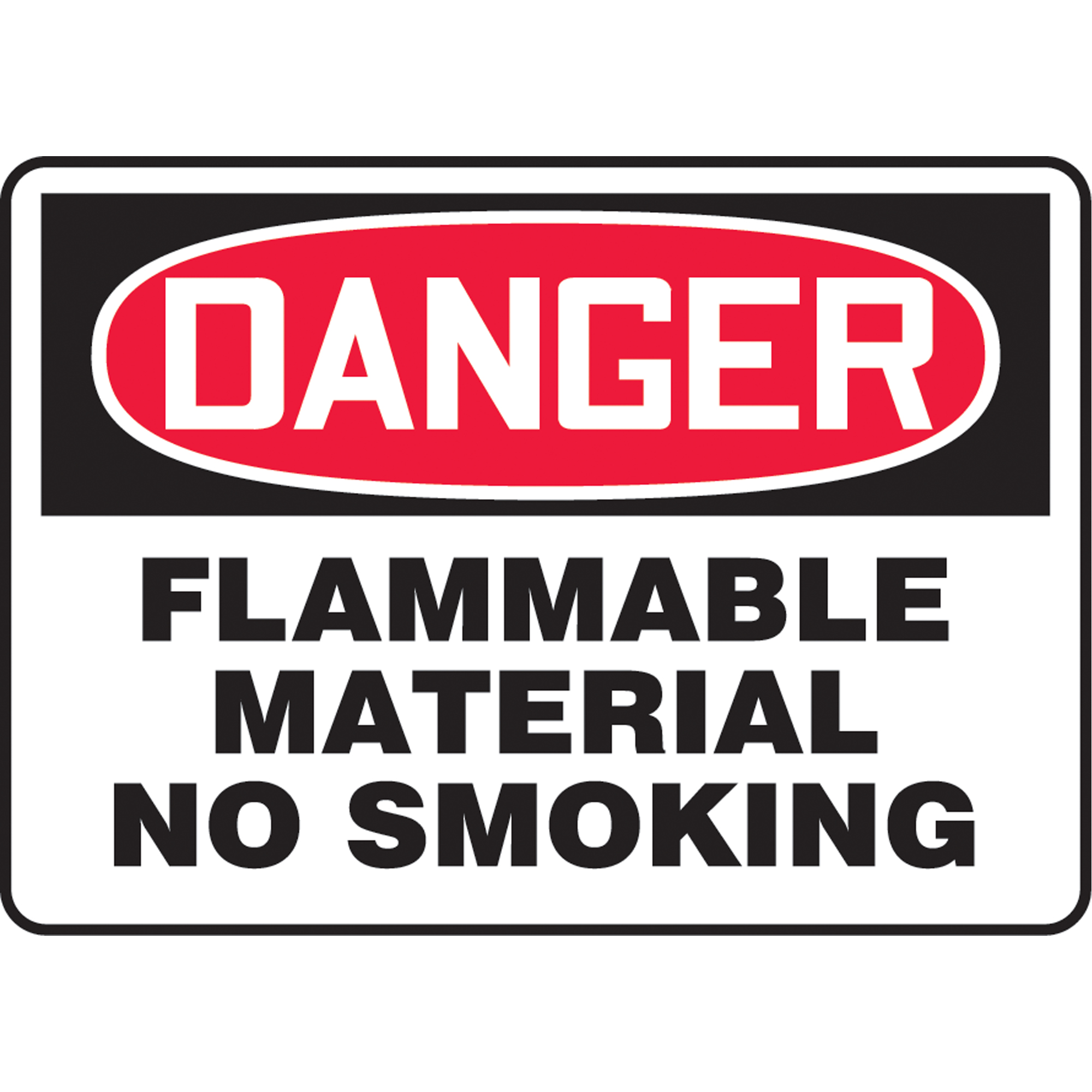 Enseigne « Flammable Material », 10" x 14", Aluminium, Anglais