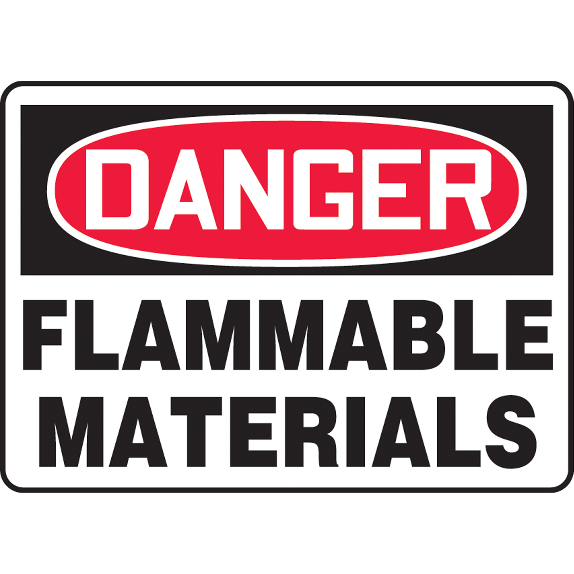 Enseigne « Flammable Material », 7" x 10", Aluminium, Anglais