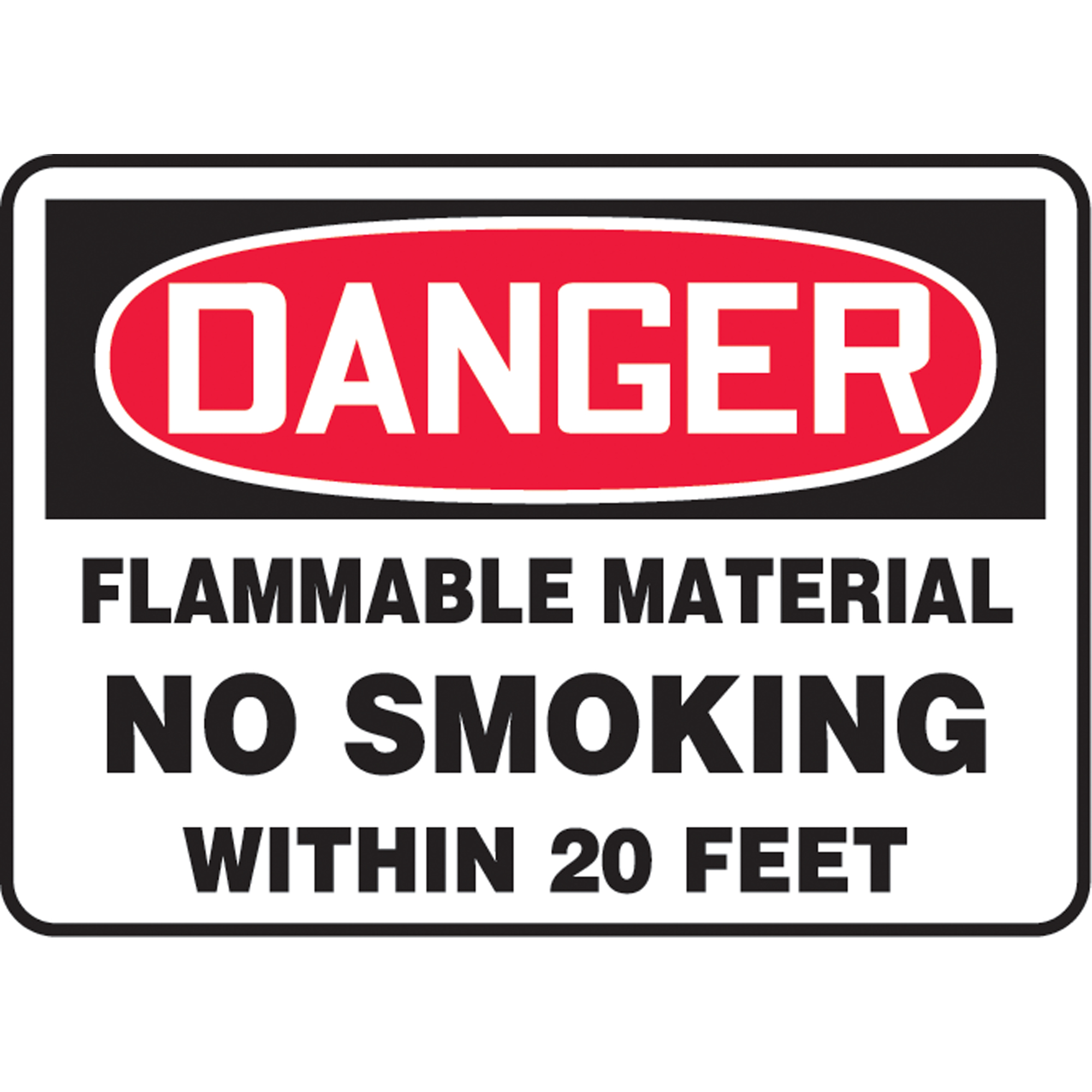 Enseigne « Flammable Material », 7" x 10", Aluminium, Anglais