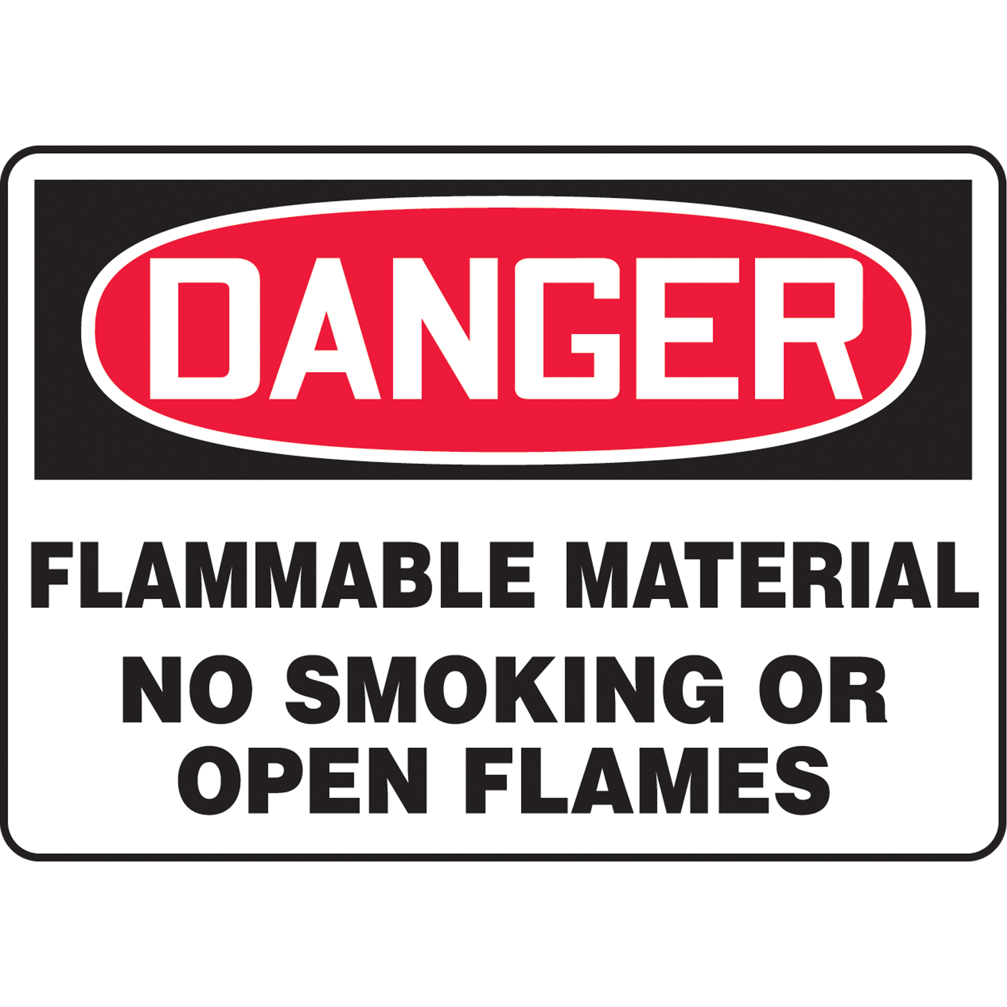 Enseigne « Flammable Material », 7" x 10", Vinyle, Anglais