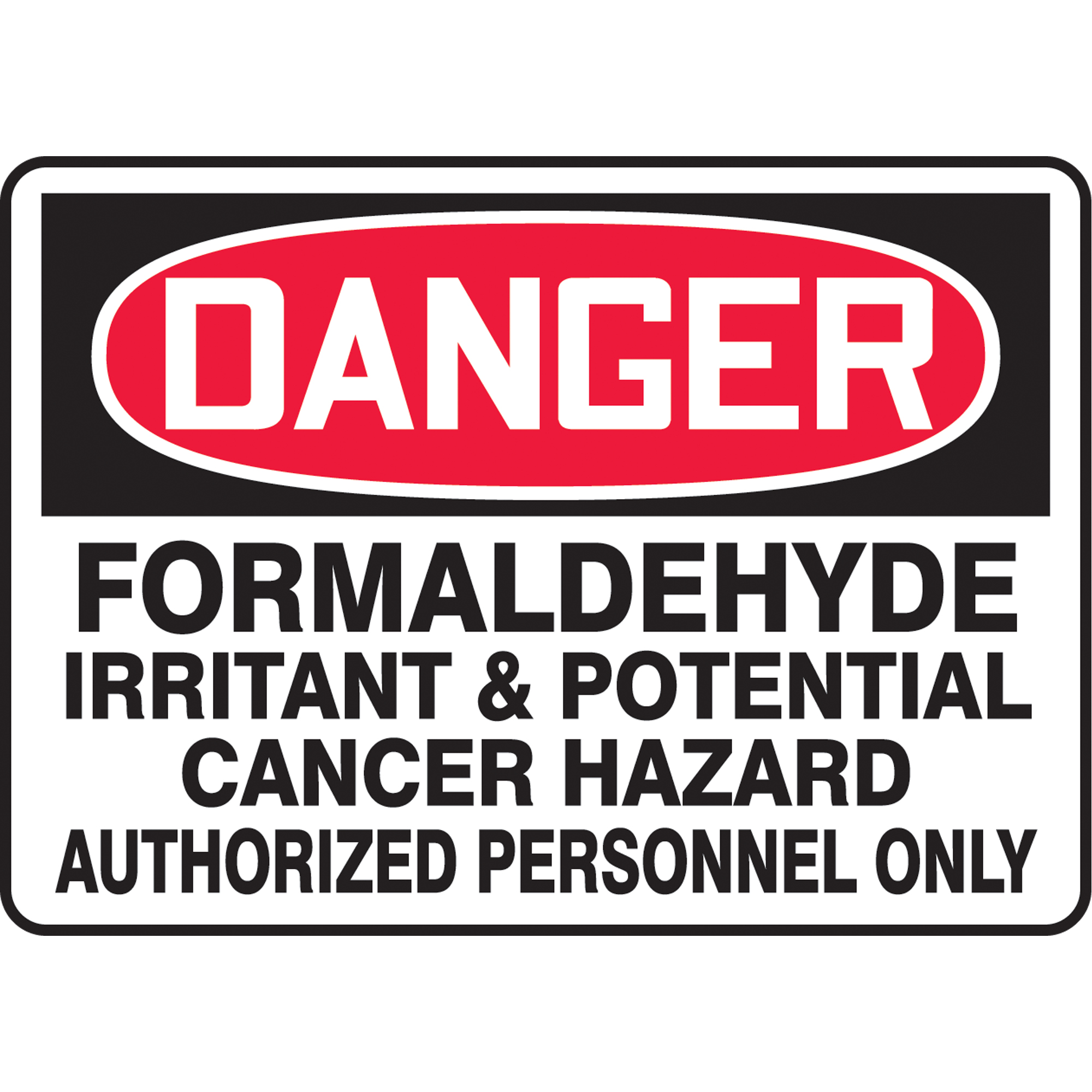 Enseigne « Formaldehyde », 10" x 14", Vinyle, Anglais