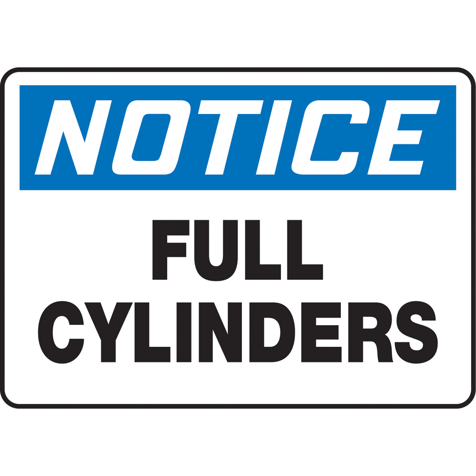 Enseigne « Full Cylinders », 10" x 14", Vinyle, Anglais