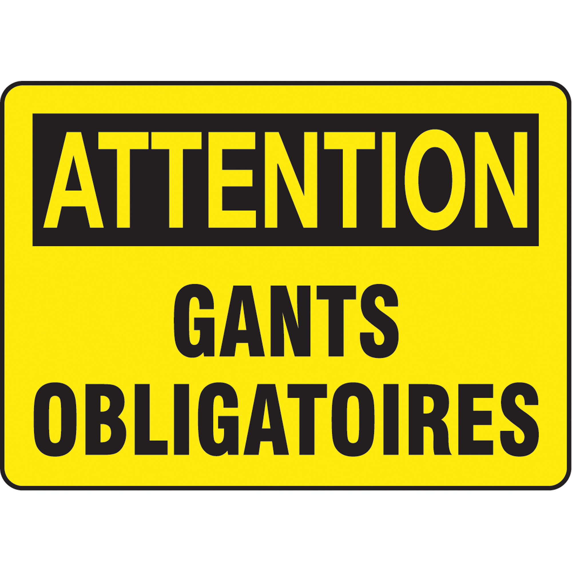 Enseigne « Gants obligatoires », 10" x 14", Vinyle, Français