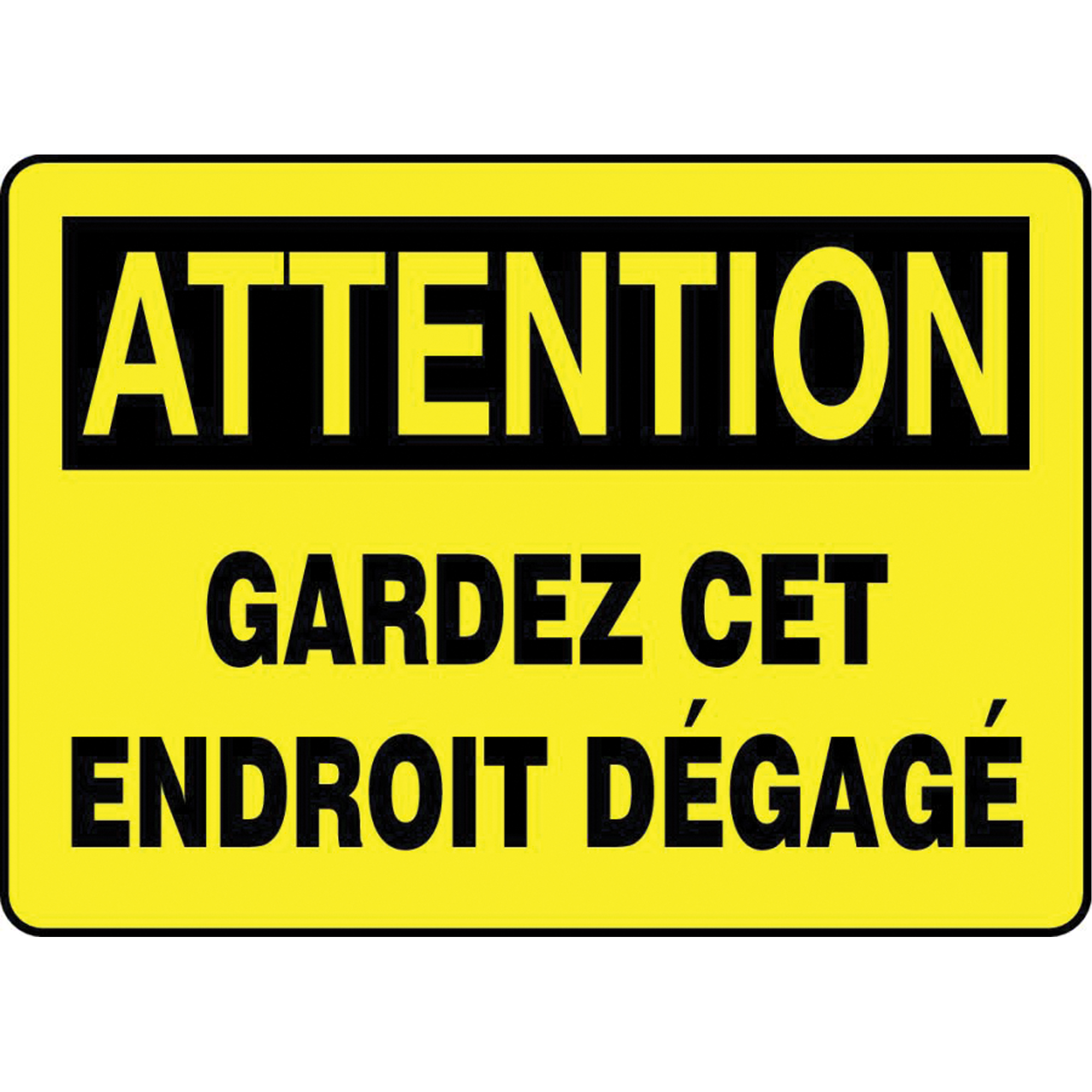 Enseigne « Gardez cet endroit dégagé », 10" x 14", Aluminium, Français