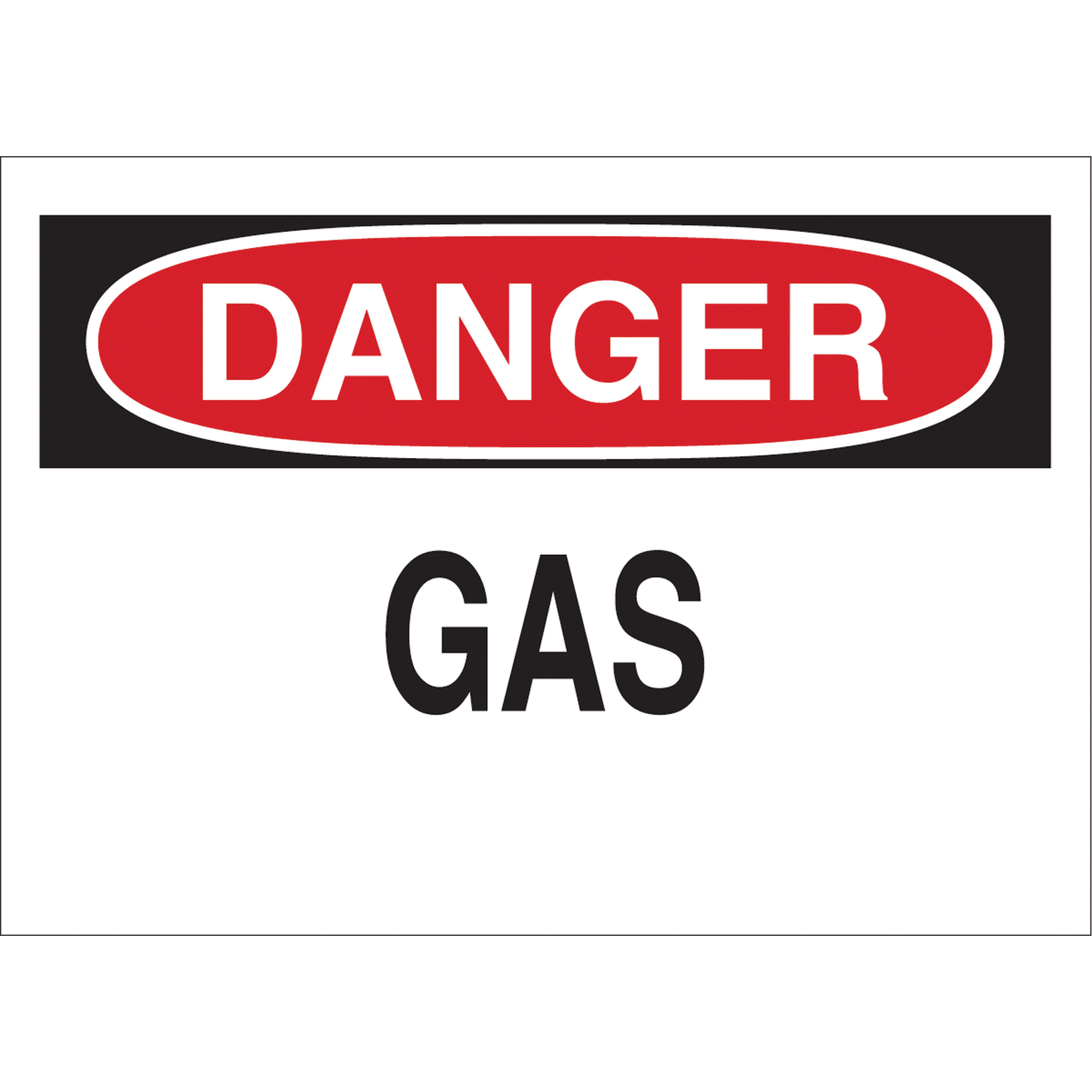 Enseigne « Gas », 7" x 10", Aluminium, Anglais