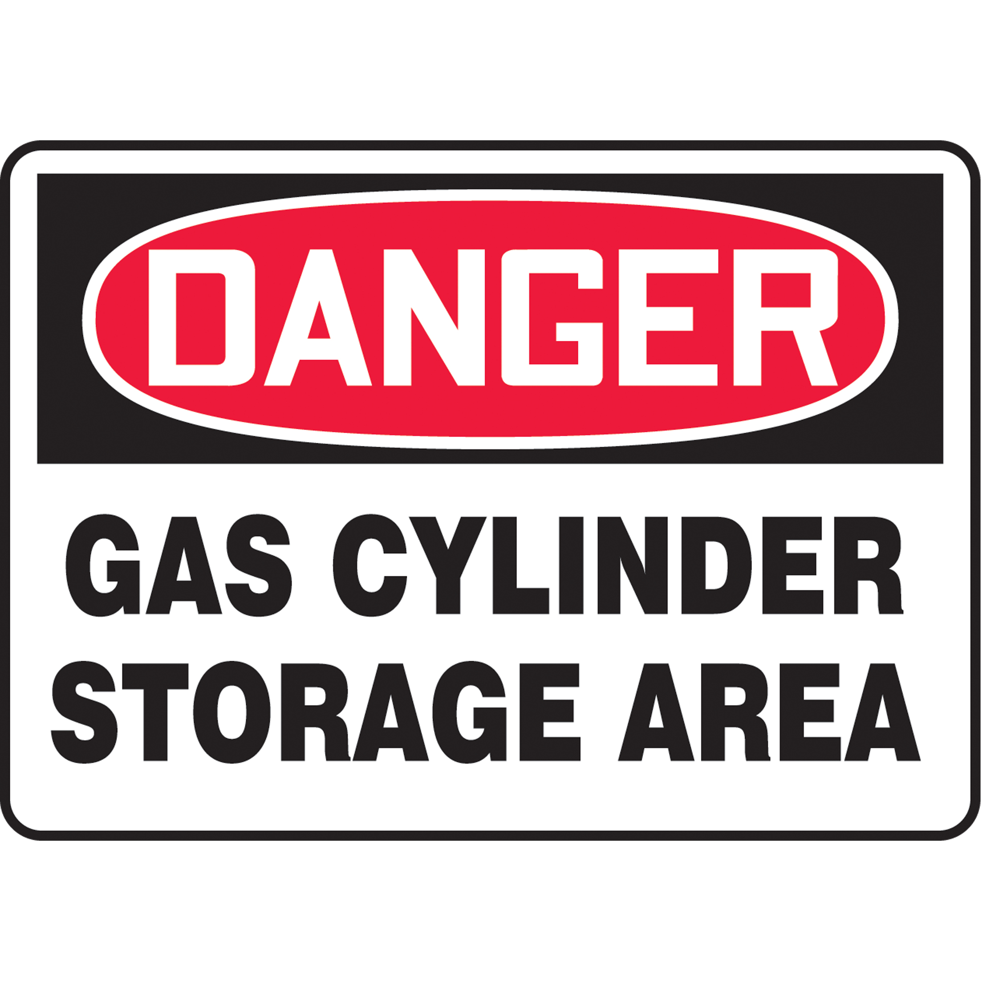 Enseigne « Gas Cylinder Storage Area », 10" x 14", Vinyle, Anglais