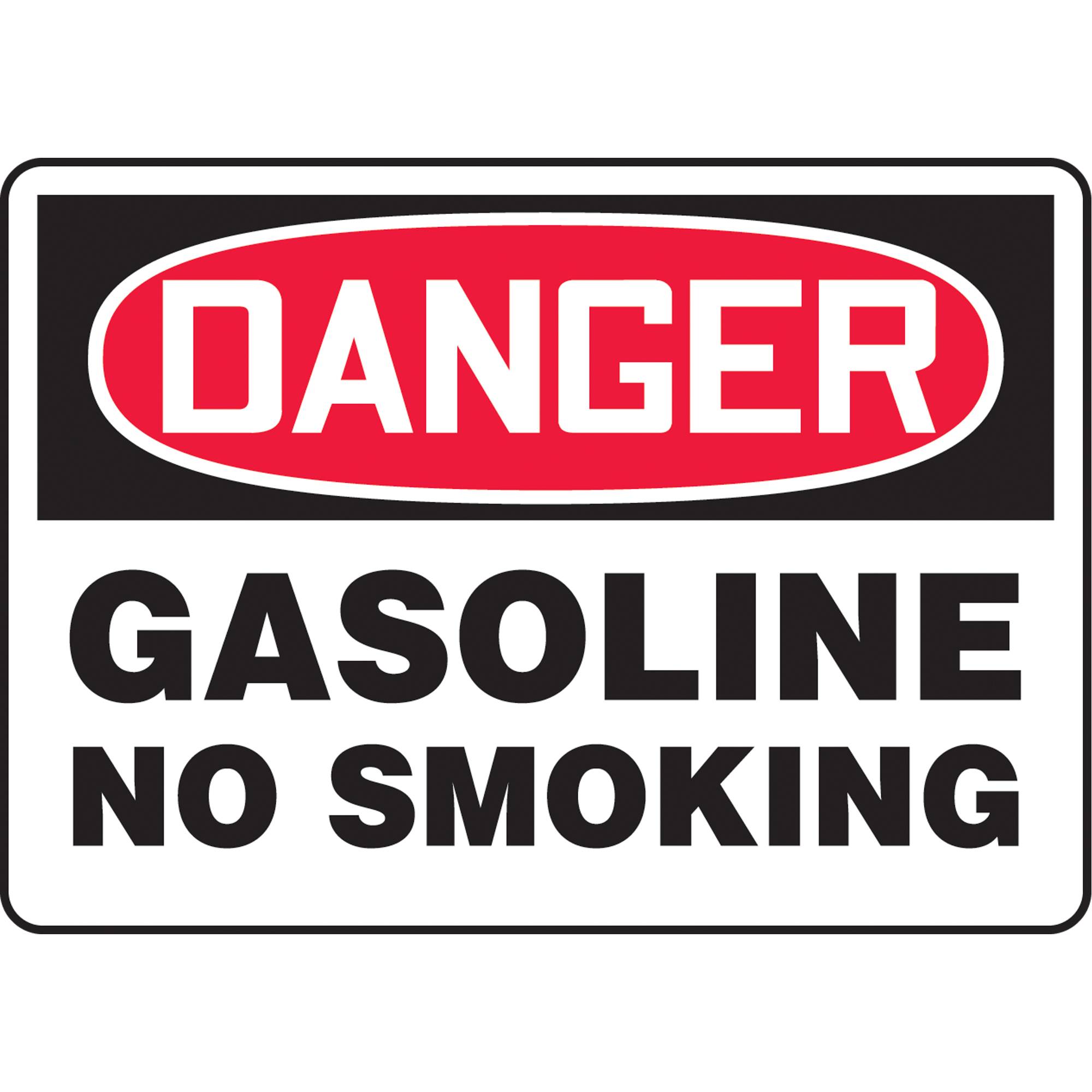 Enseigne « Gasoline », 10" x 14", Vinyle, Anglais