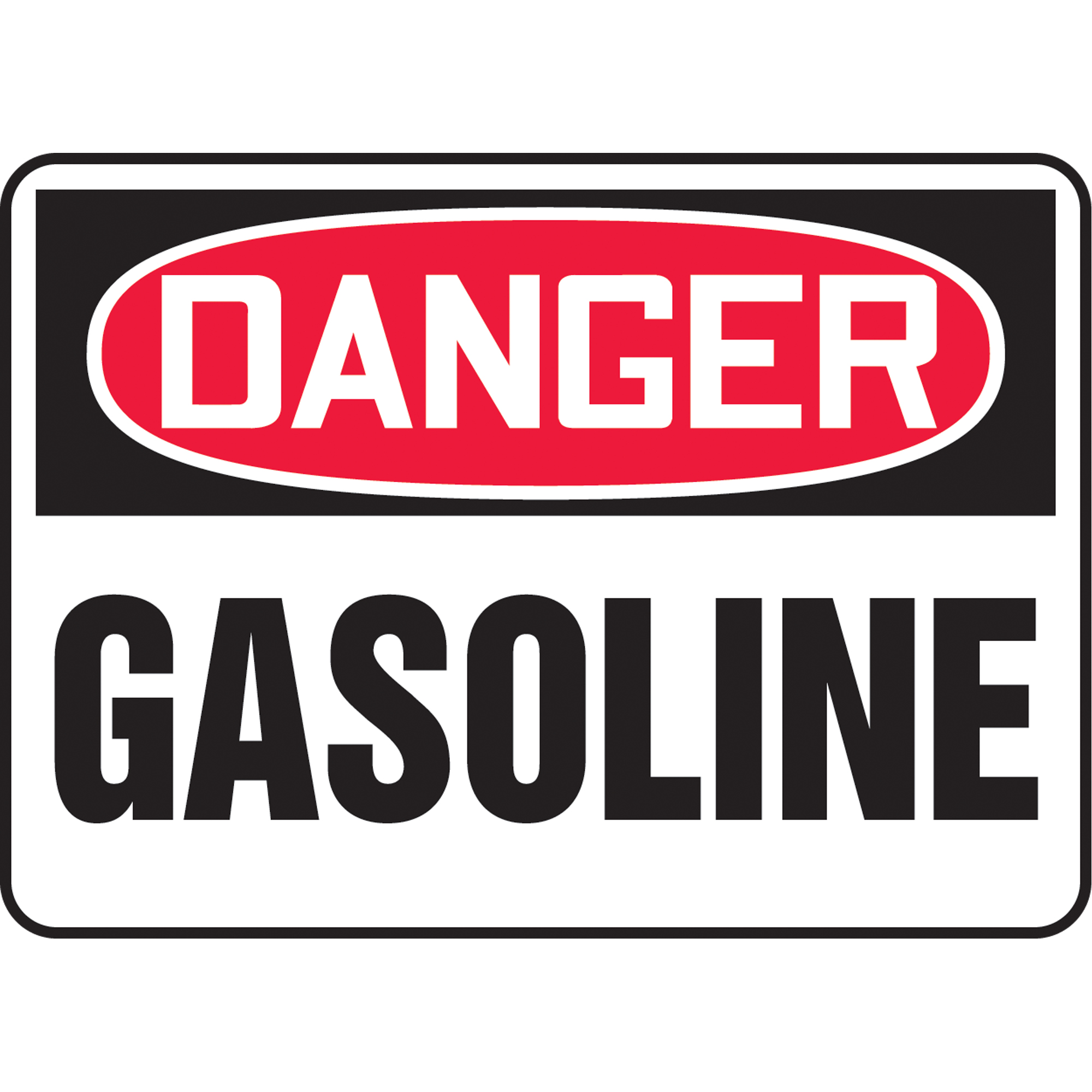 Enseigne « Gasoline », 10" x 14", Vinyle, Anglais