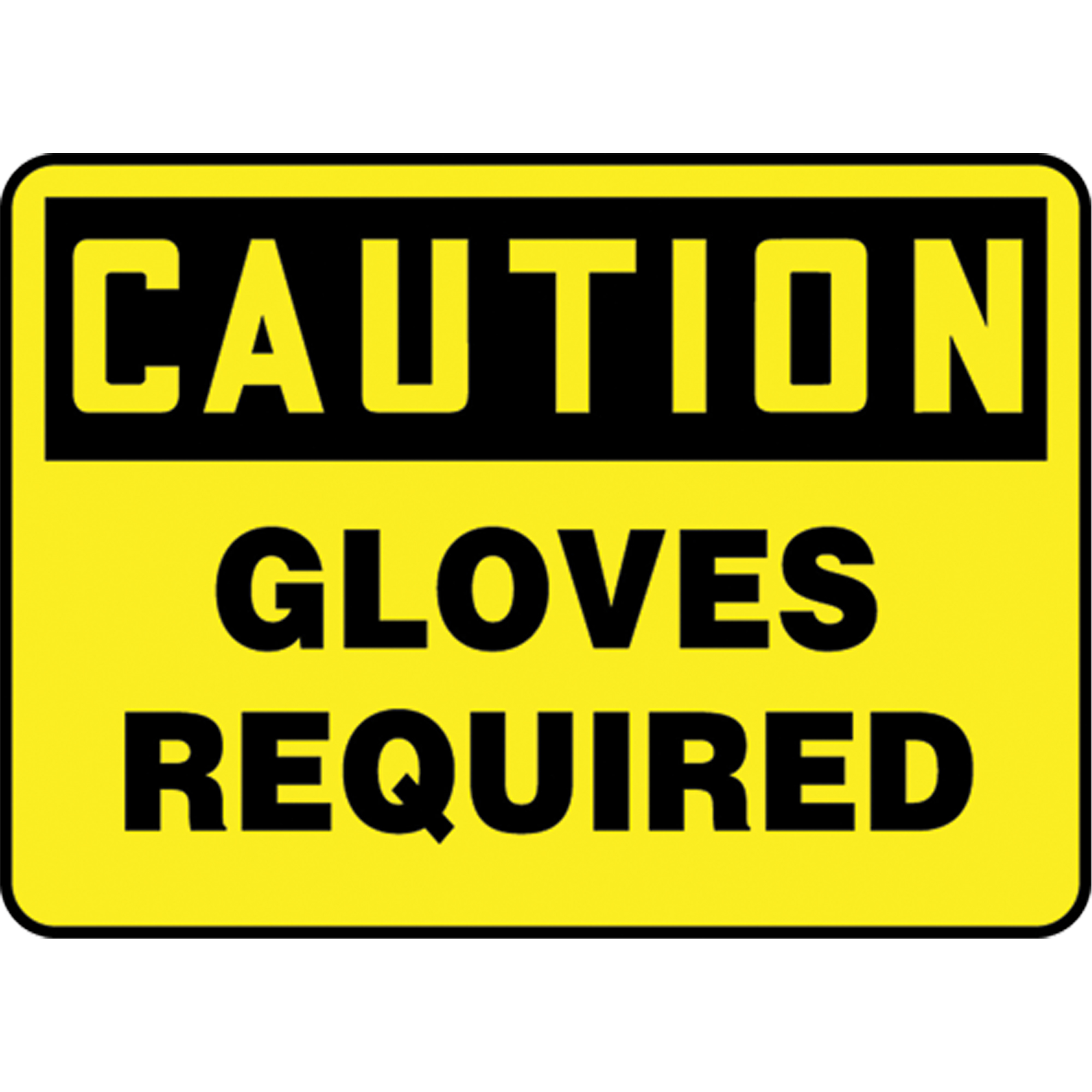 Enseigne « Gloves Required », 10" x 14", Vinyle, Anglais