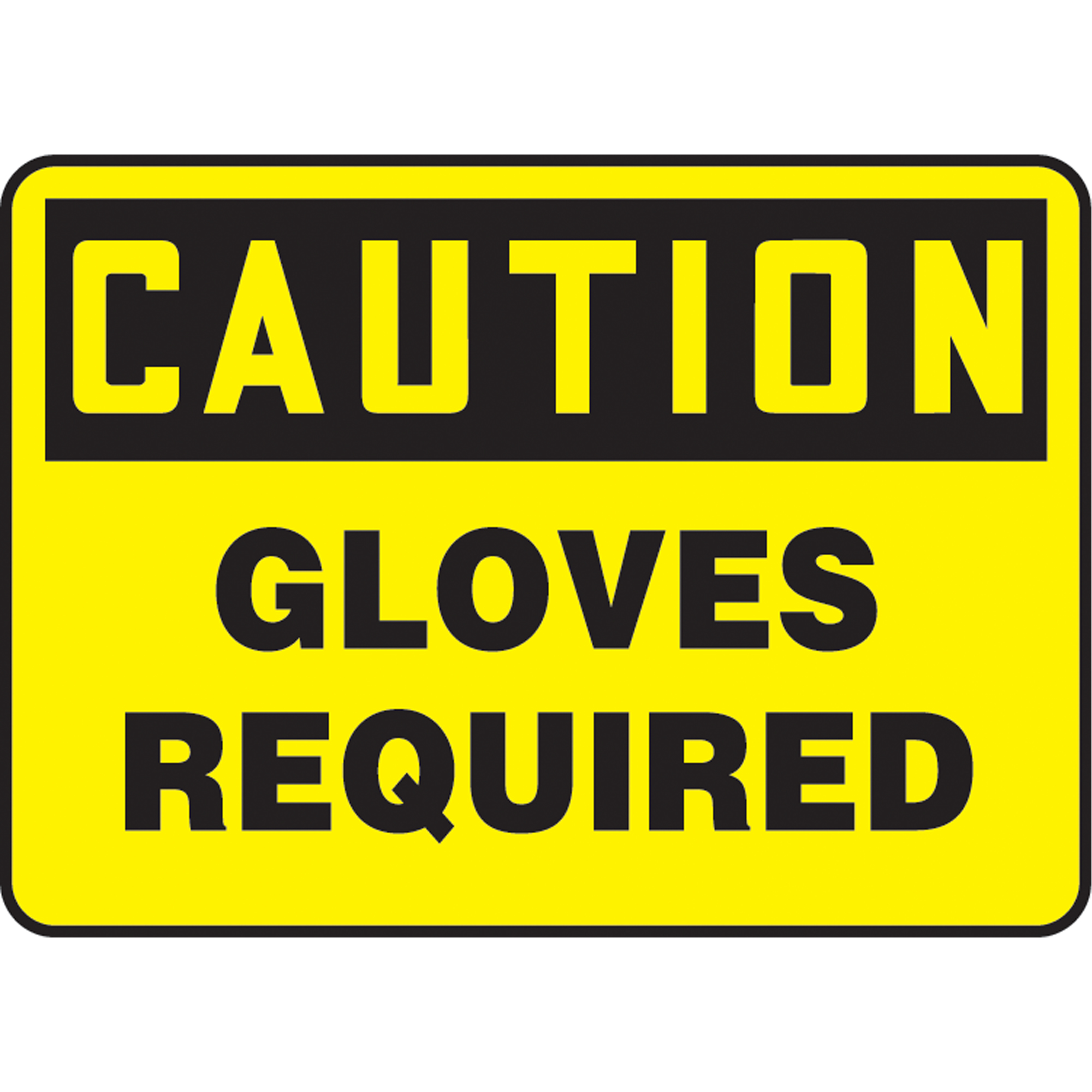 Enseigne « Gloves Required », 7" x 10", Vinyle, Anglais