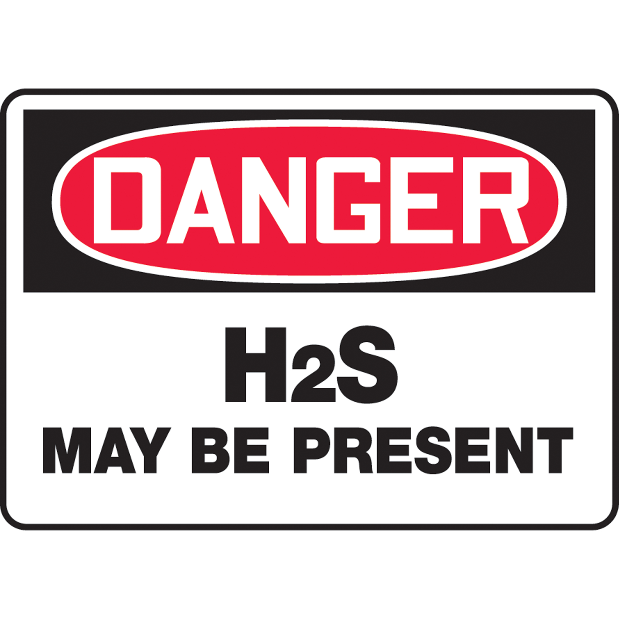 Enseigne « H2S May Be Present », 10" x 14", Plastique, Anglais