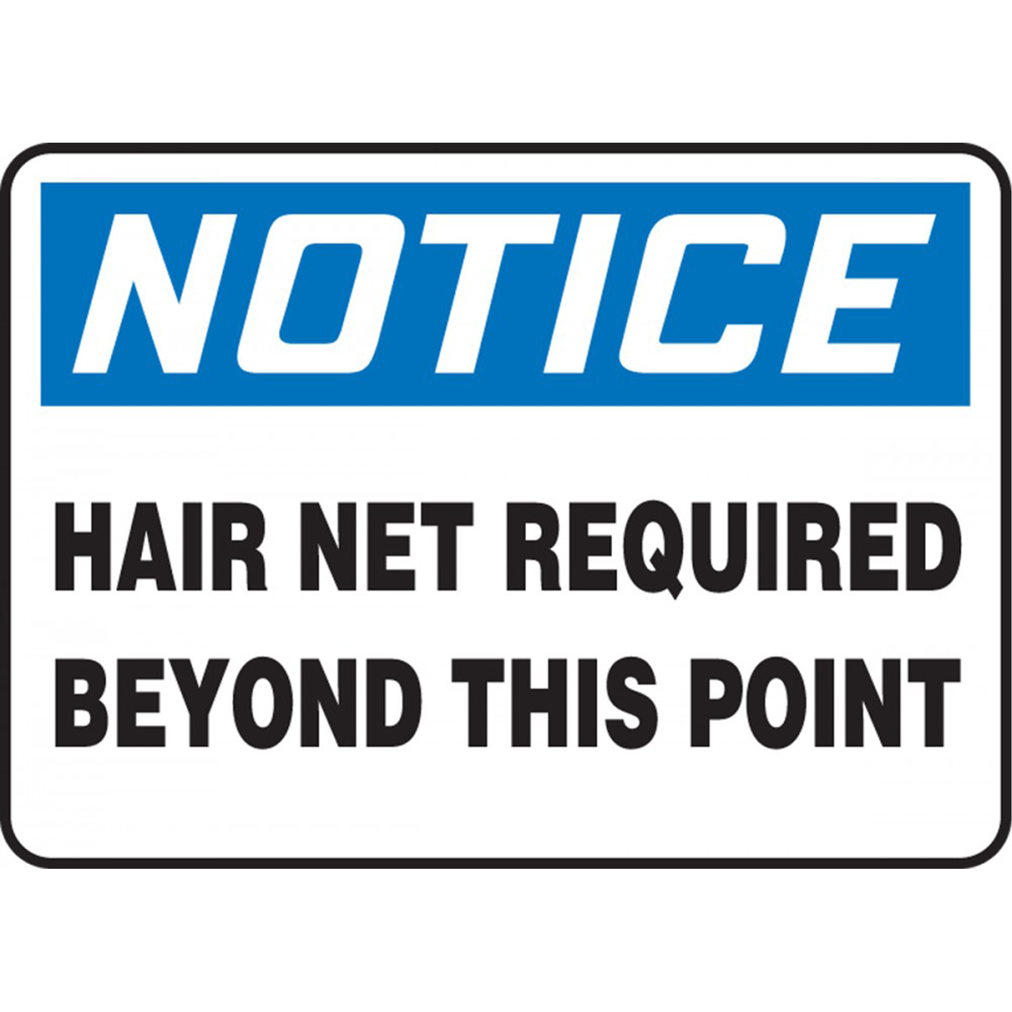 Enseigne « Hair Net Required », 7" x 10", Aluminium, Anglais