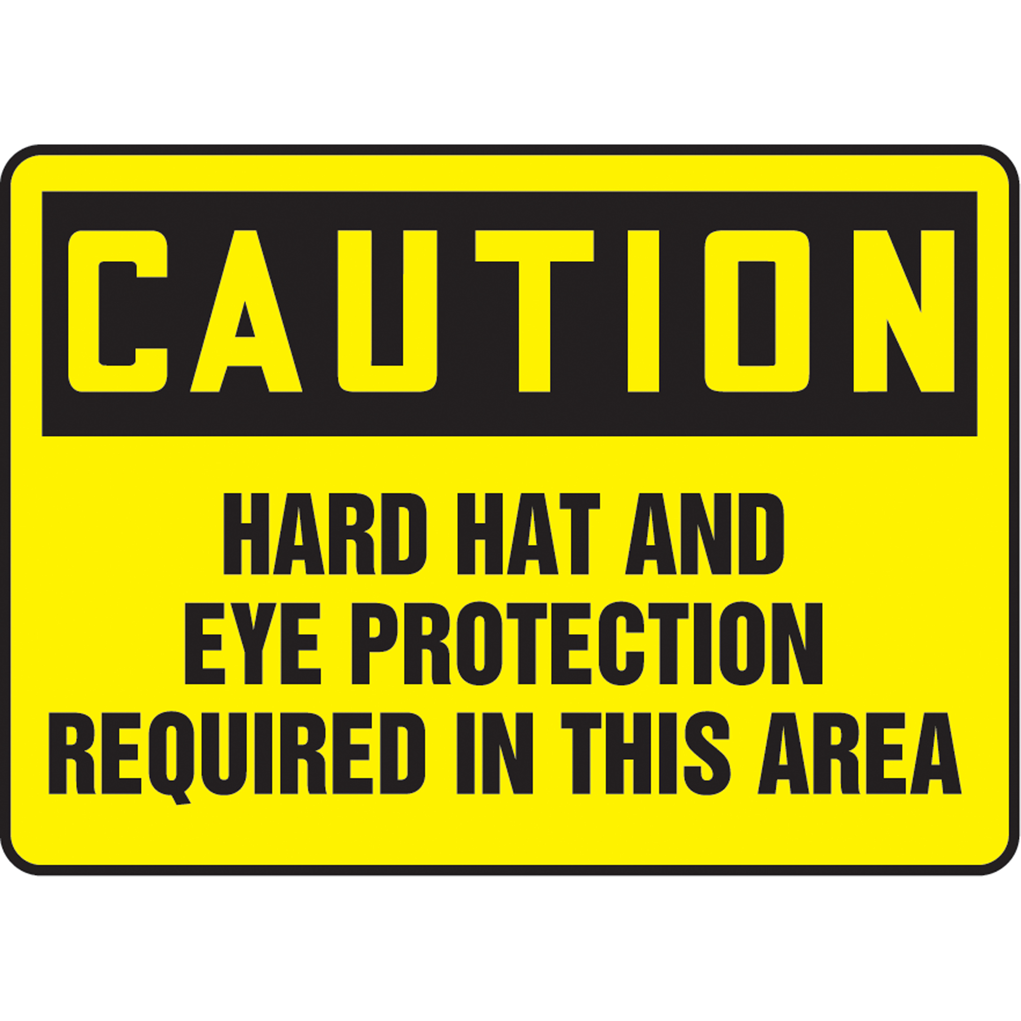 Enseigne « Hard Hat & Eye Protection Required », 10" x 14", Aluminium, Anglais