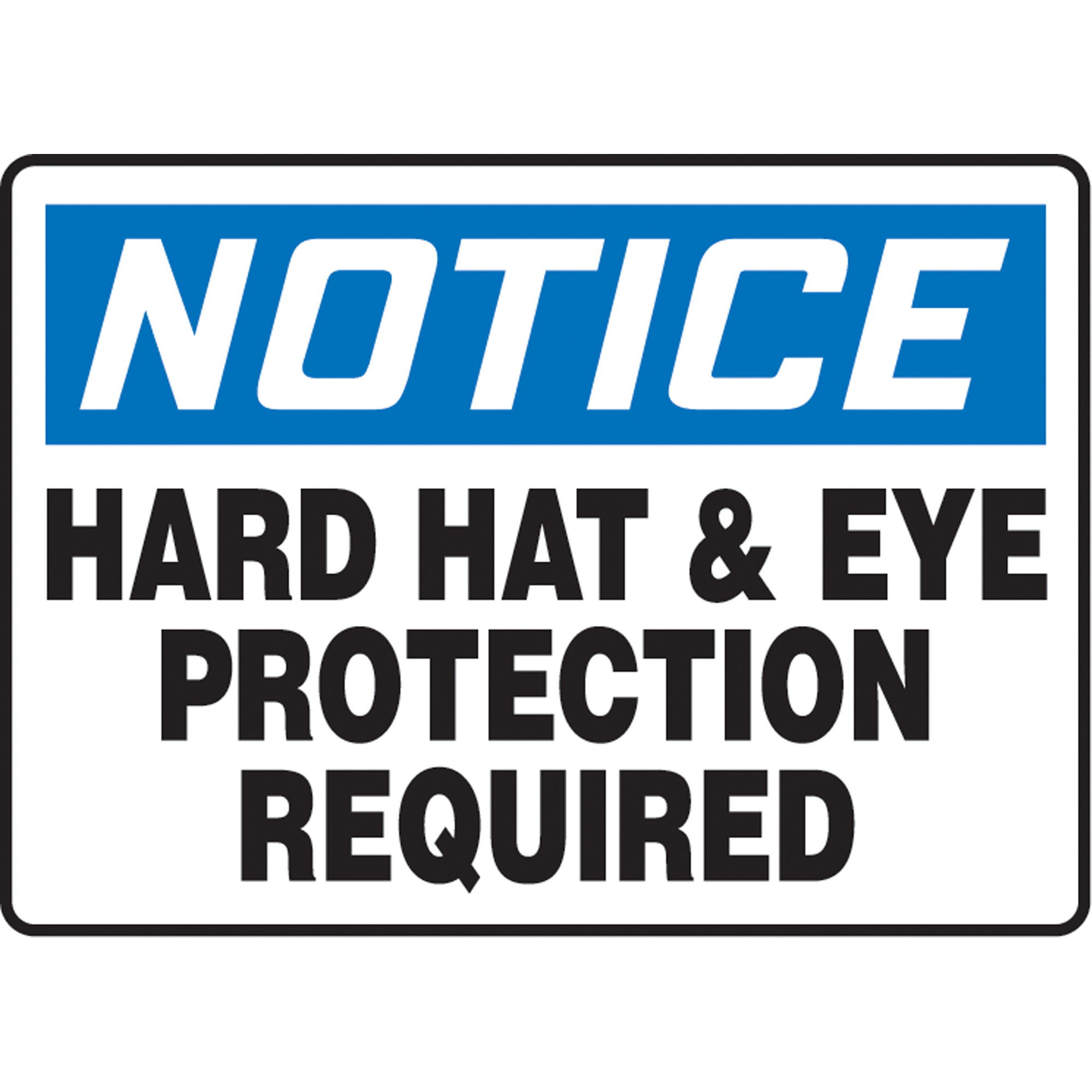 Enseigne « Hard Hat & Eye Protection Required », 10" x 14", Aluminium, Anglais