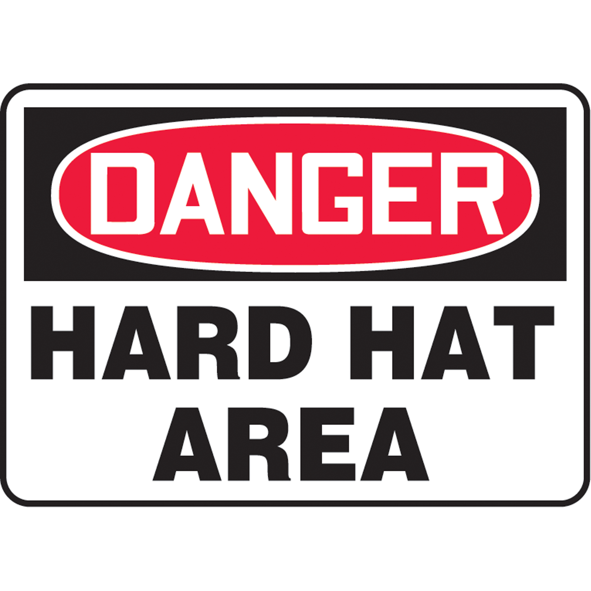 Enseigne « Hard Hat Area », 10" x 14", Aluminium, Anglais