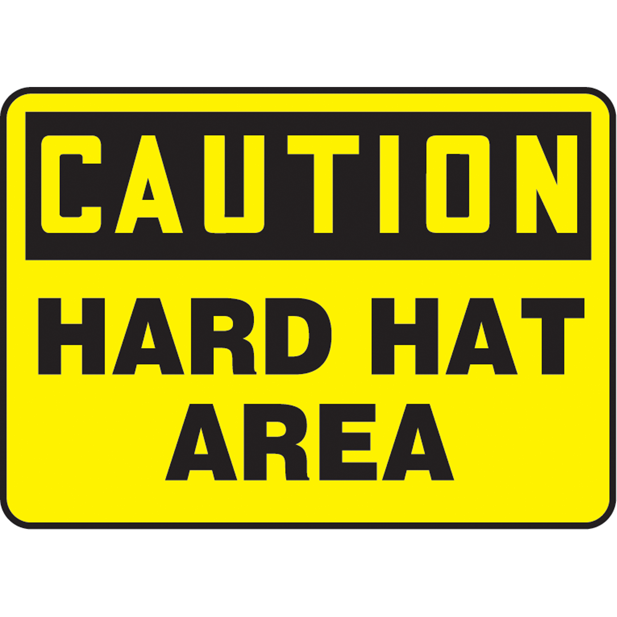 Enseigne « Hard Hat Area », 10" x 14", Plastique, Anglais