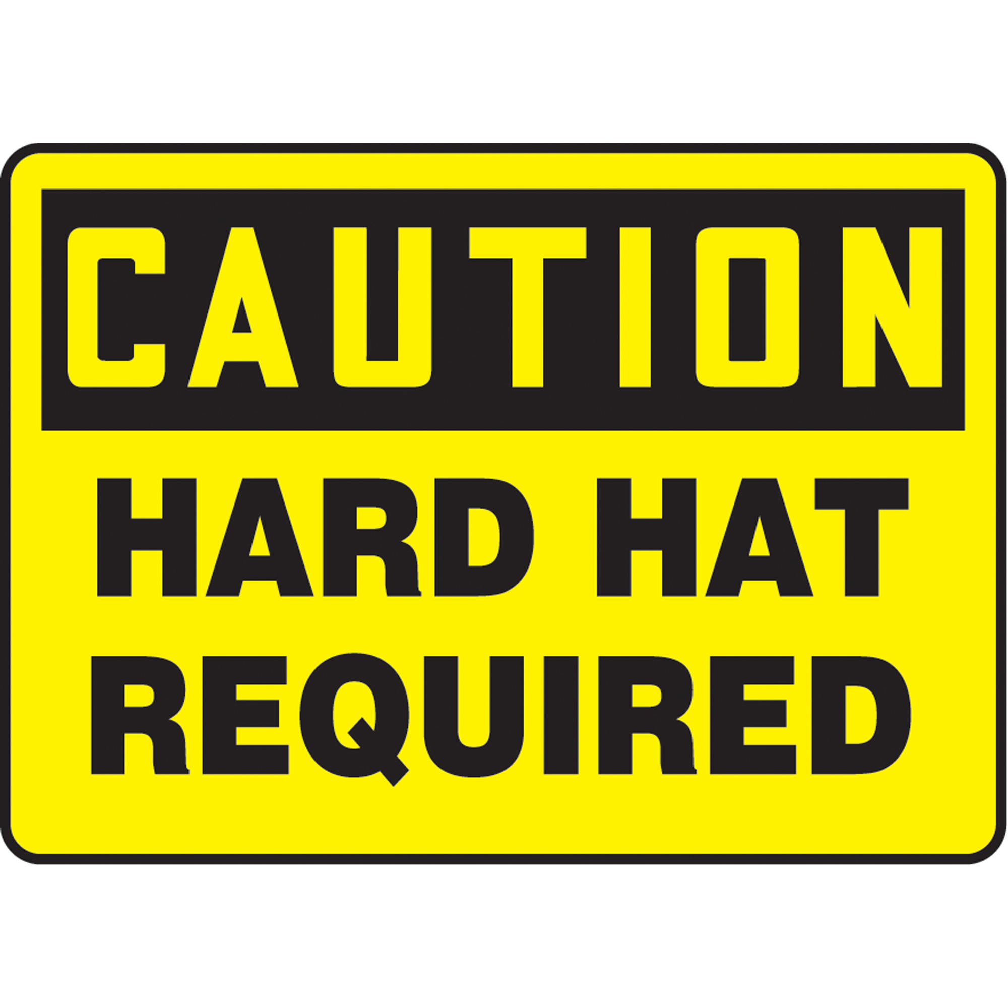 Enseigne « Hard Hat Required », 10" x 14", Aluminium, Anglais