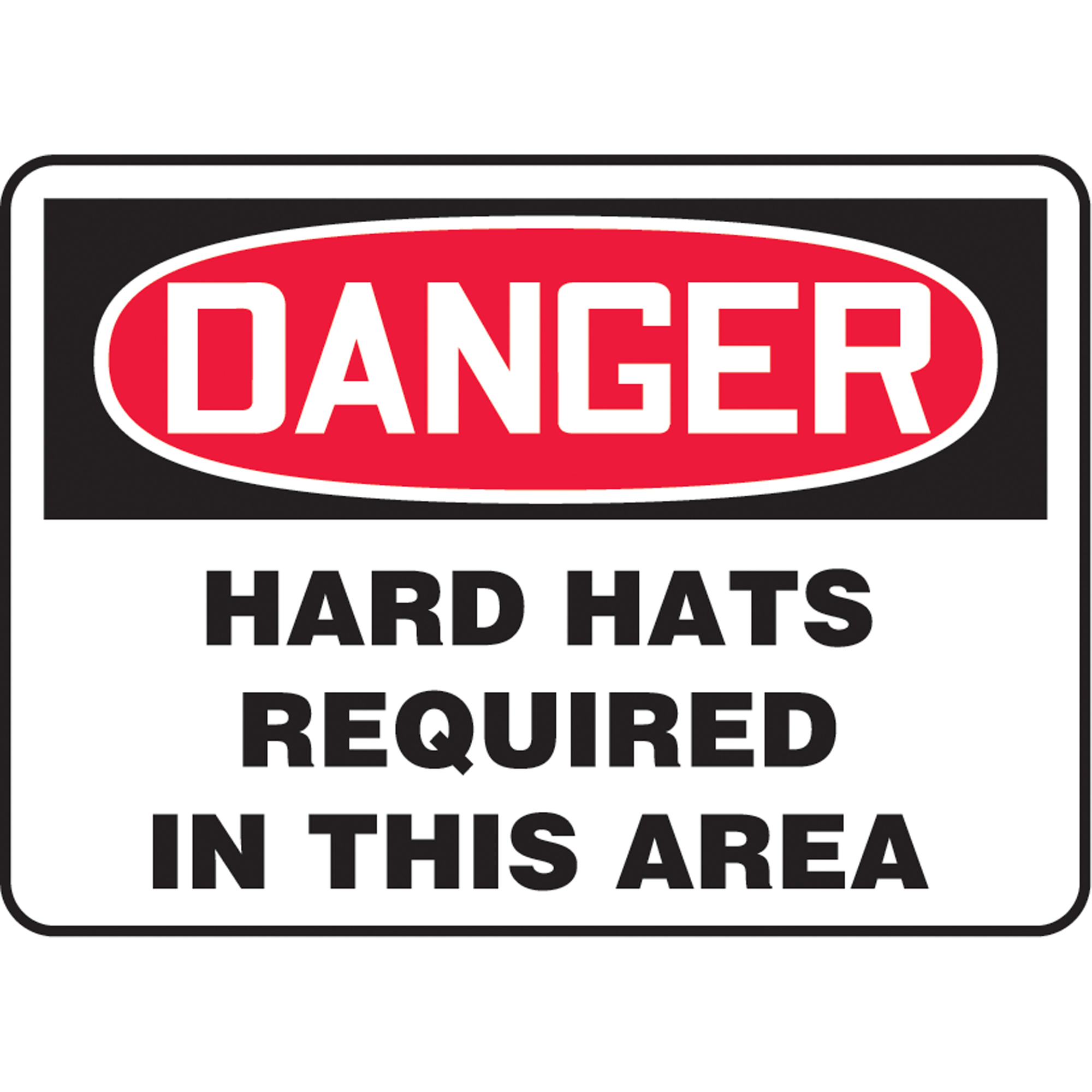 Enseigne « Hard Hats Required », 10" x 14", Plastique, Anglais