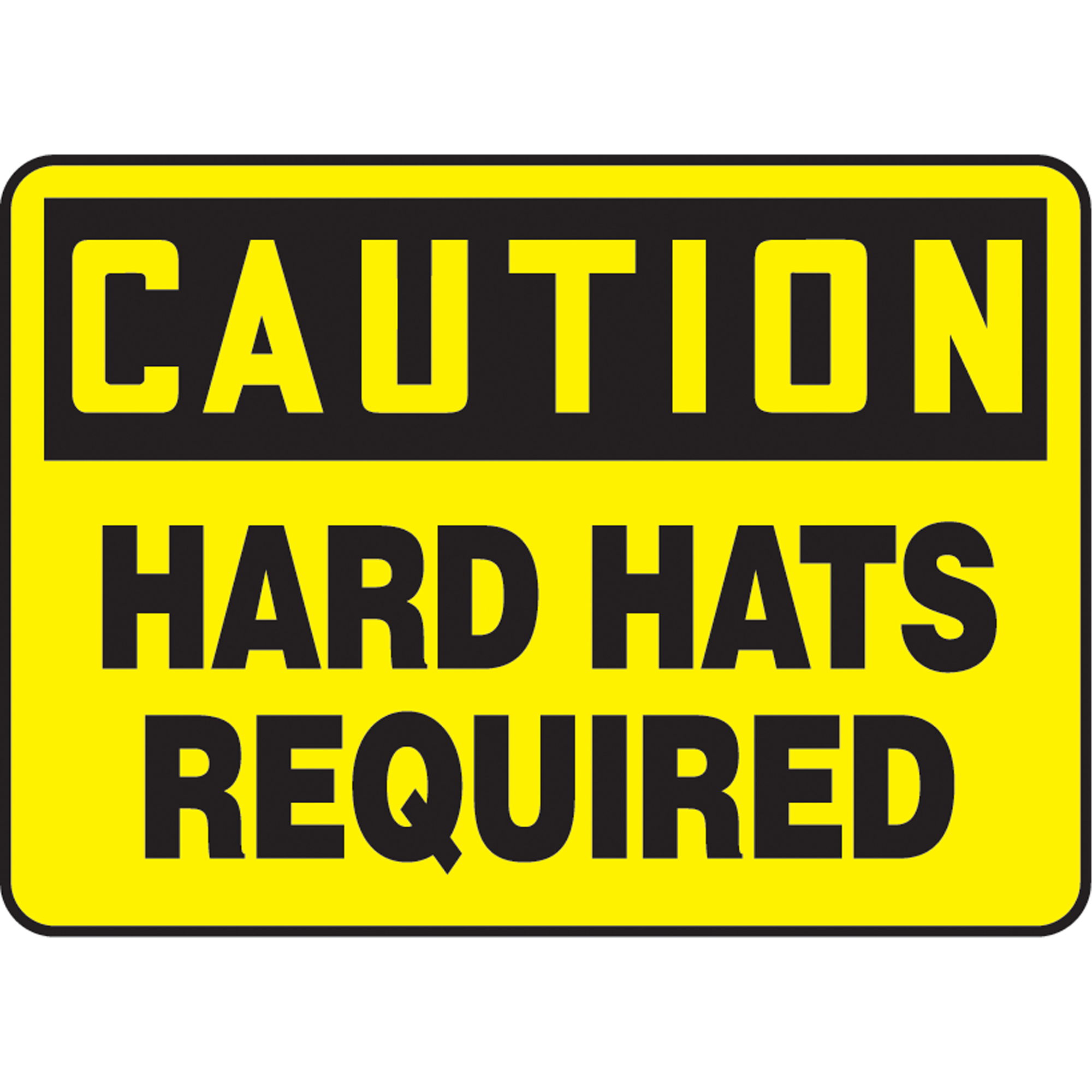 Enseigne « Hard Hats Required », 10" x 14", Aluminium, Anglais