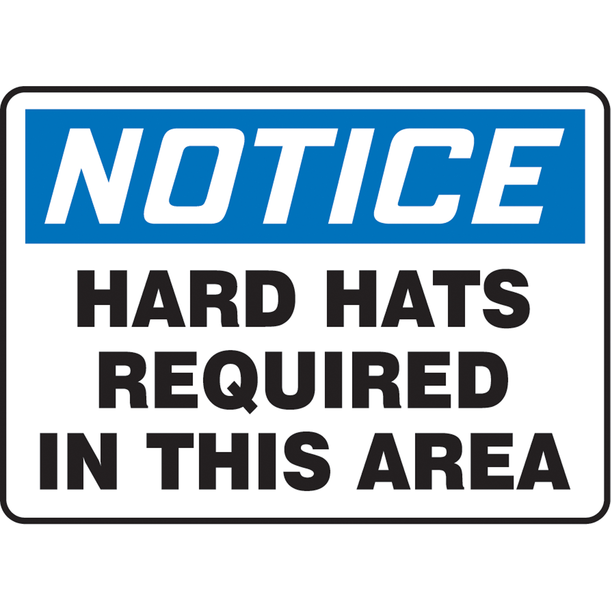 Enseigne « Hard Hats Required », 10" x 14", Aluminium, Anglais