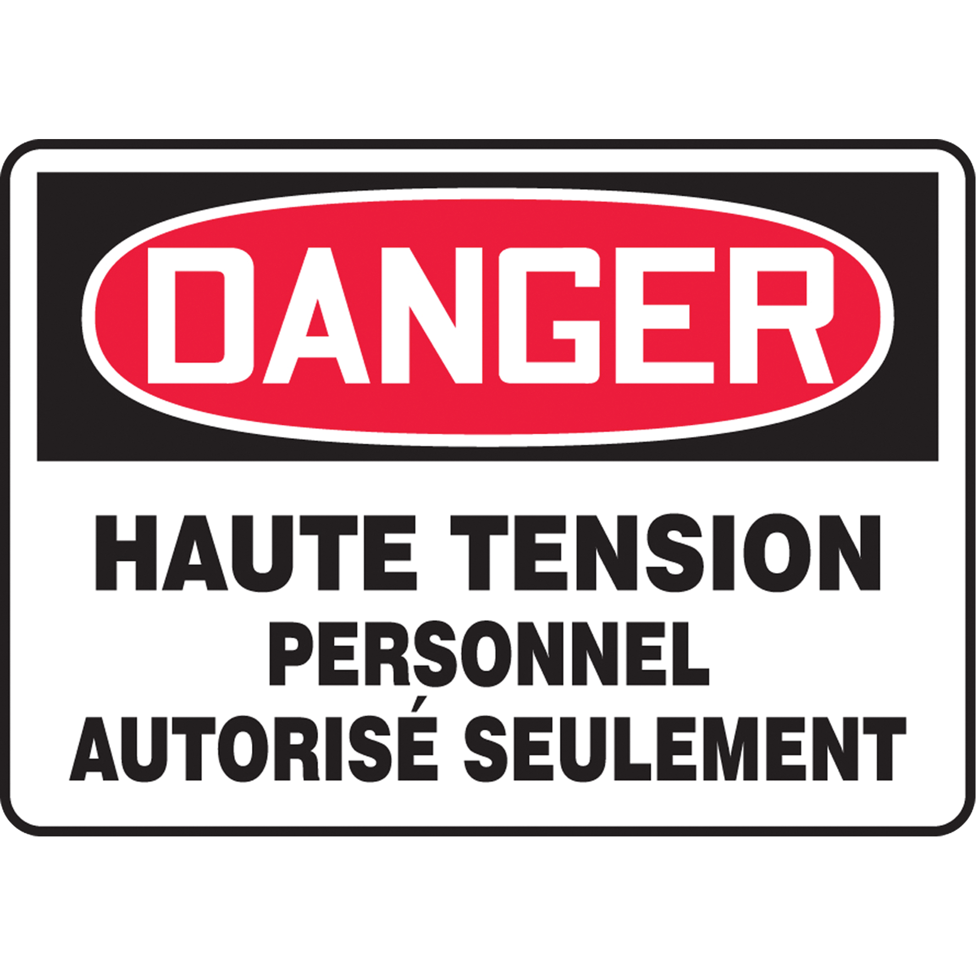 Enseigne « Haute tension », 10" x 14", Vinyle, Français