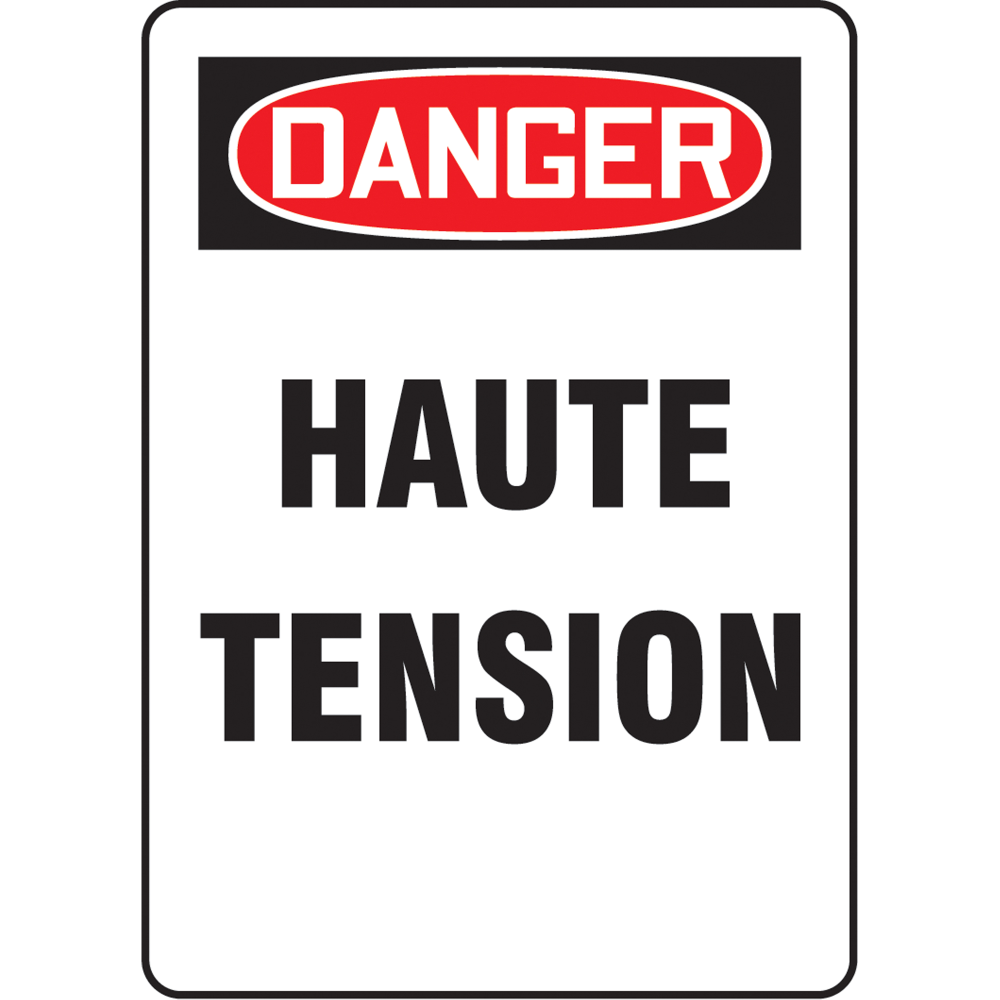 Enseigne « Haute tension », 10" x 7", Vinyle, Français