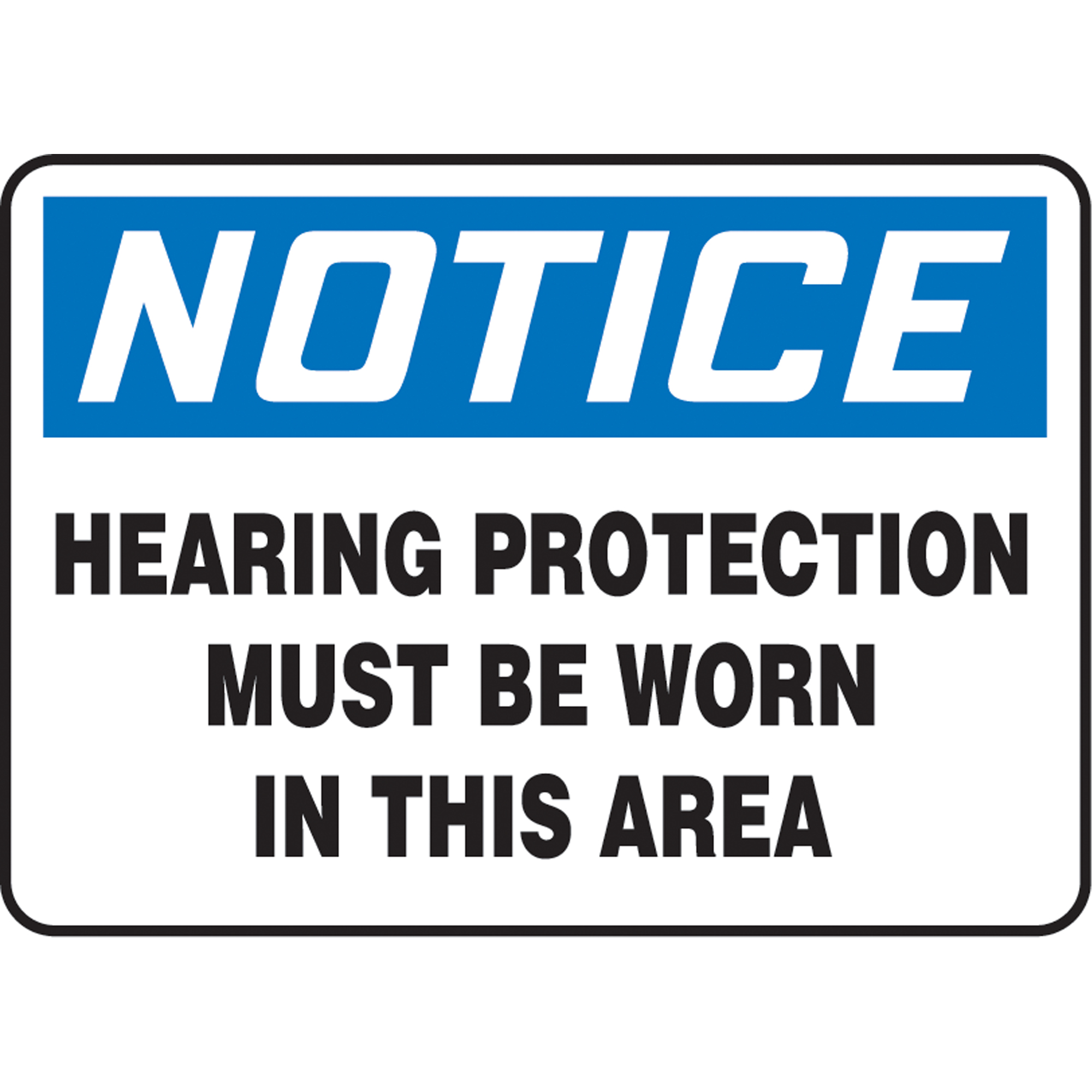 Enseigne « Hearing Protection Must Be Worn », 10" x 14", Vinyle, Anglais
