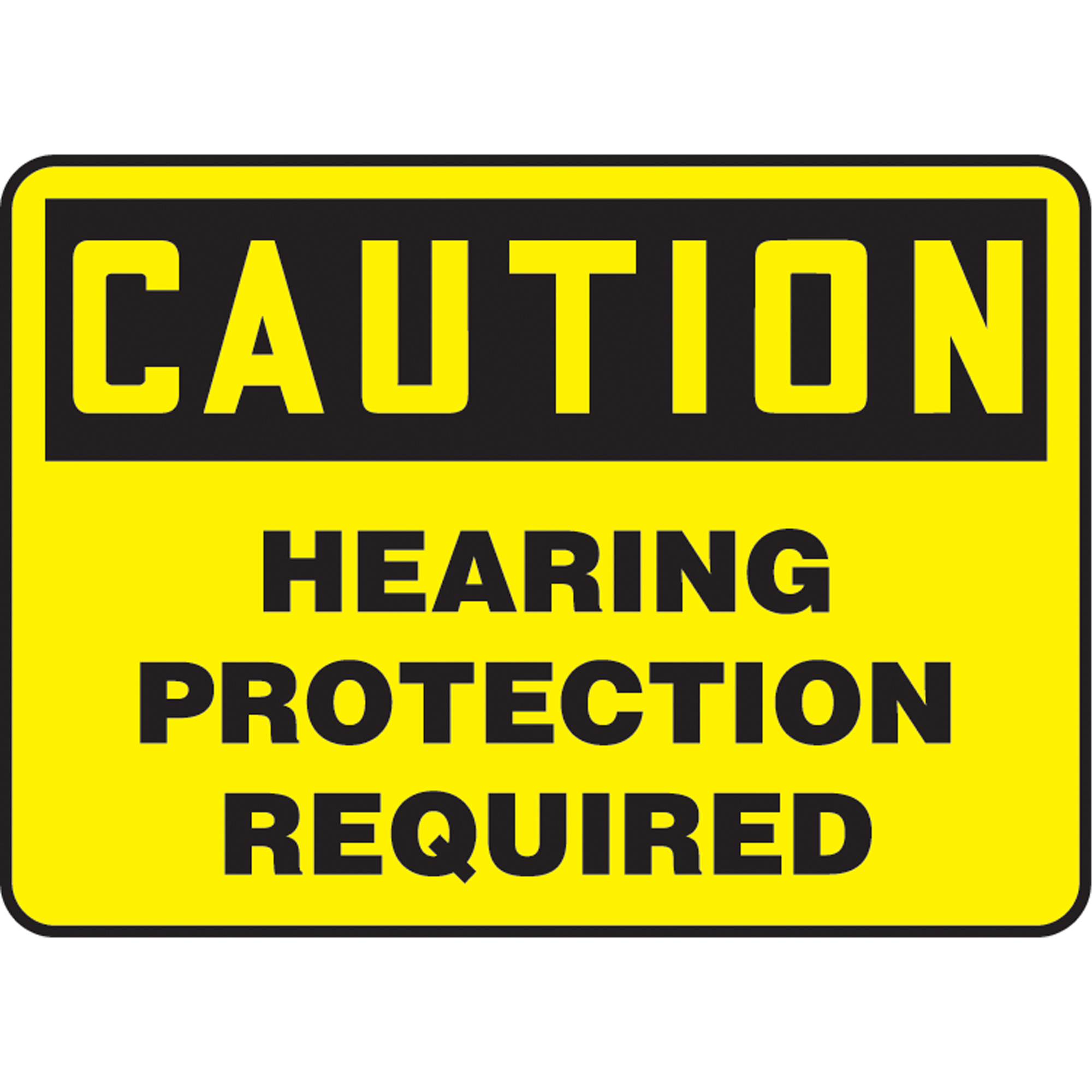 Enseigne « Hearing Protection Required », 10" x 14", Vinyle, Anglais