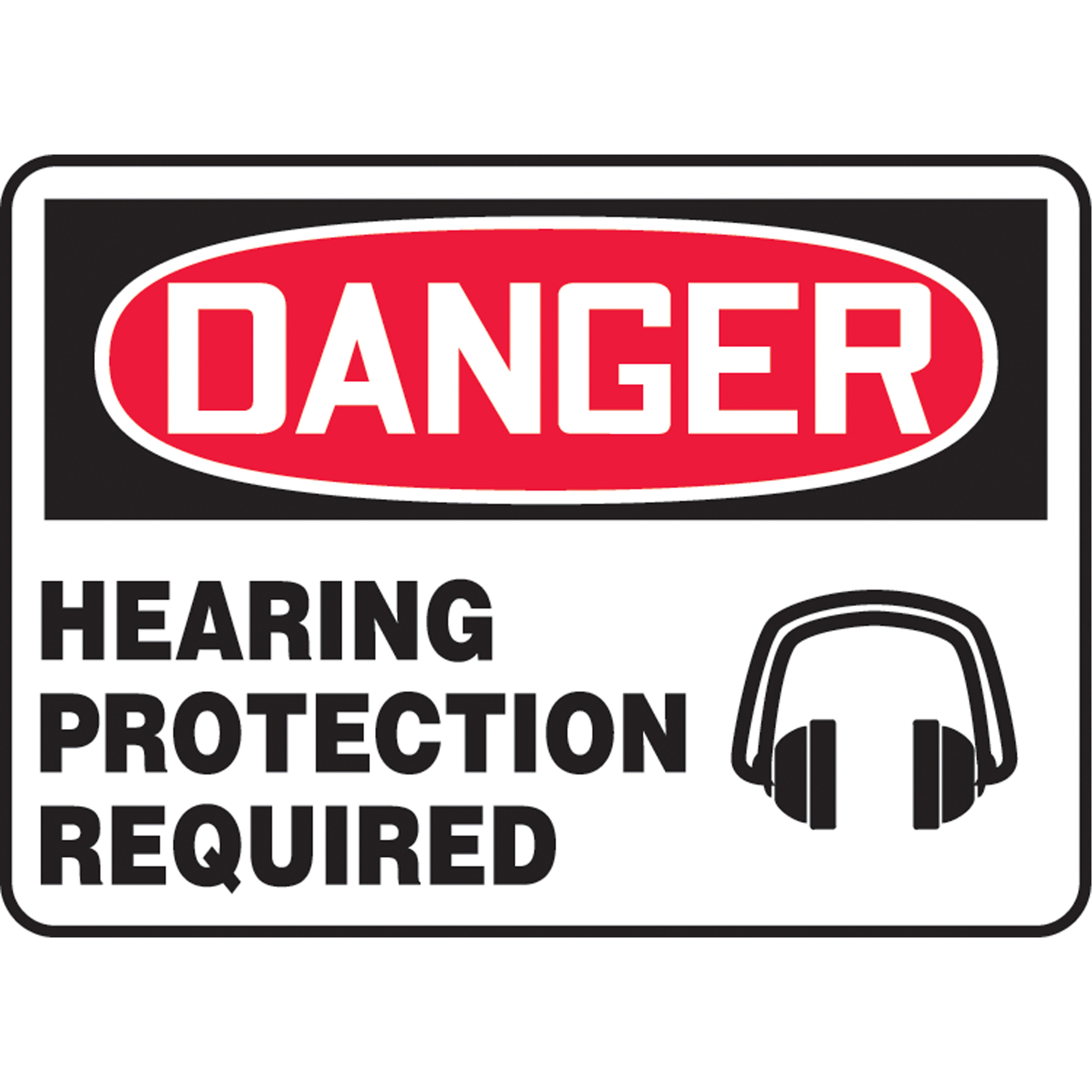 Enseigne « Hearing Protection Required », 10" x 14", Aluminium, Anglais