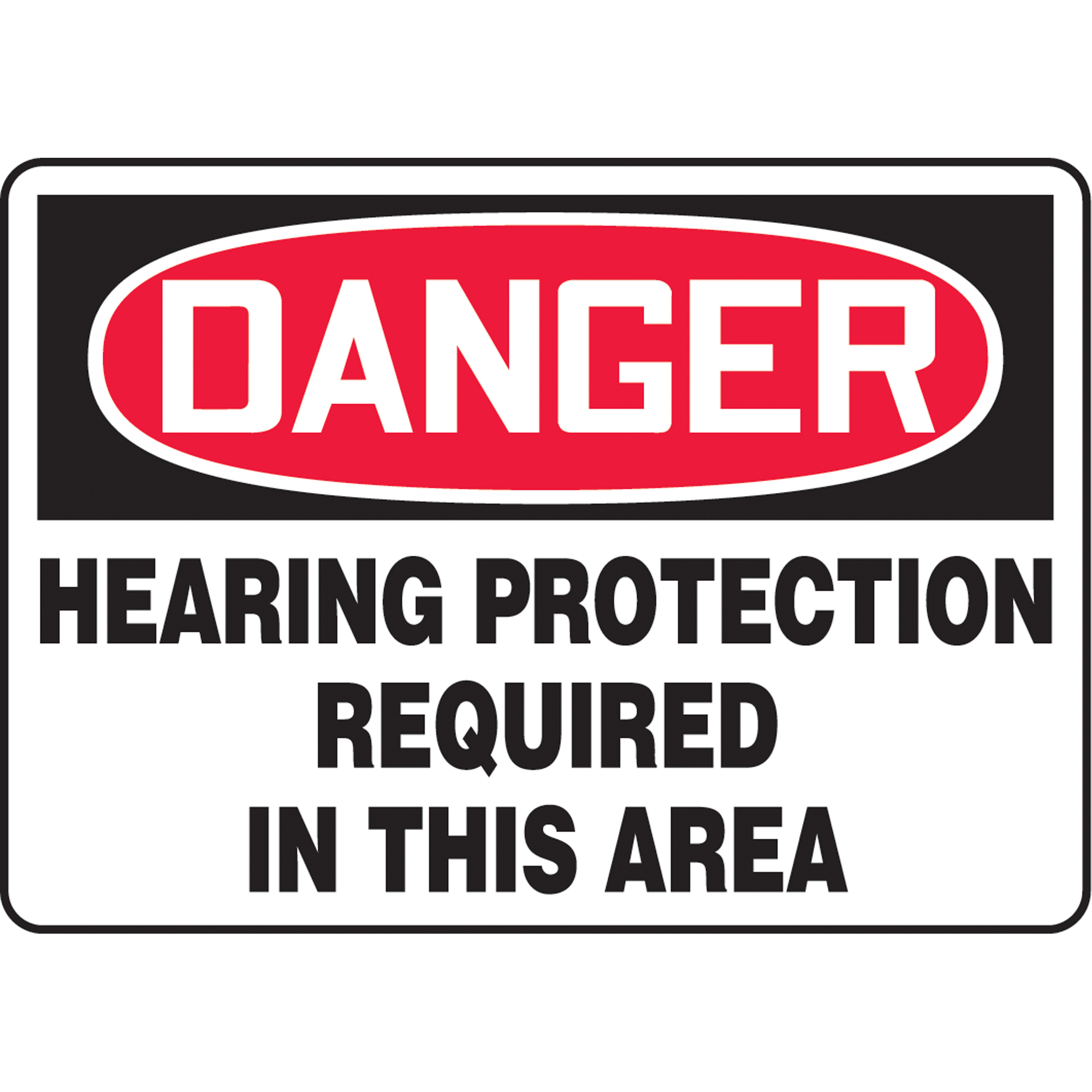 Enseigne « Hearing Protection Required », 10" x 14", Aluminium, Anglais