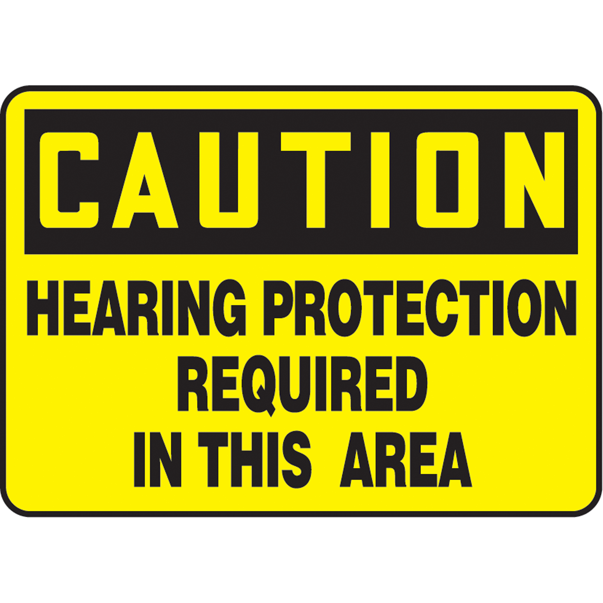Enseigne « Hearing Protection Required », 10" x 14", Vinyle, Anglais