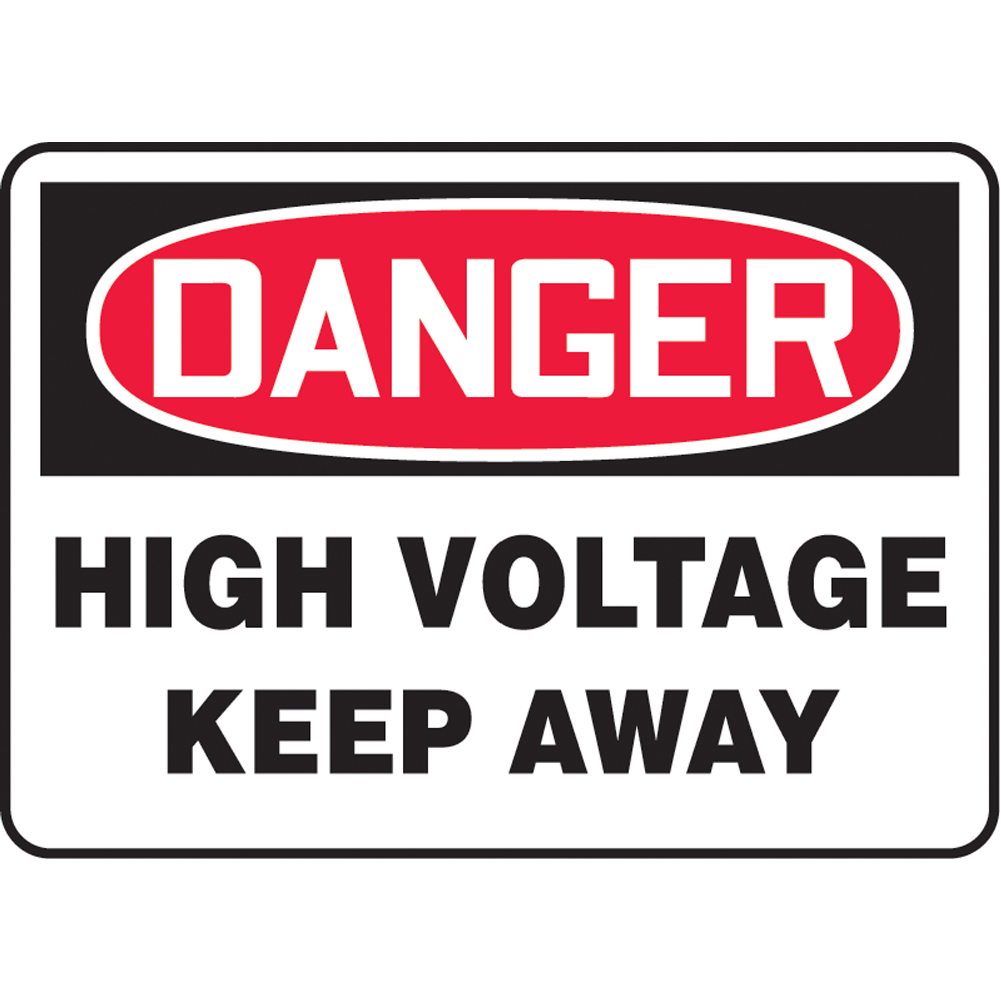 Enseigne « High Voltage », 10" x 14", Plastique, Anglais